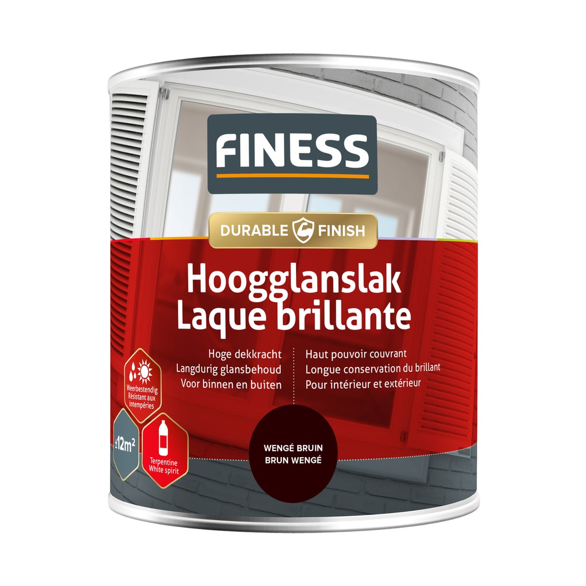Hoogglans wengé bruin 1449 750ml Finess Hoogglans wengé bruin 1449 750ml Finess