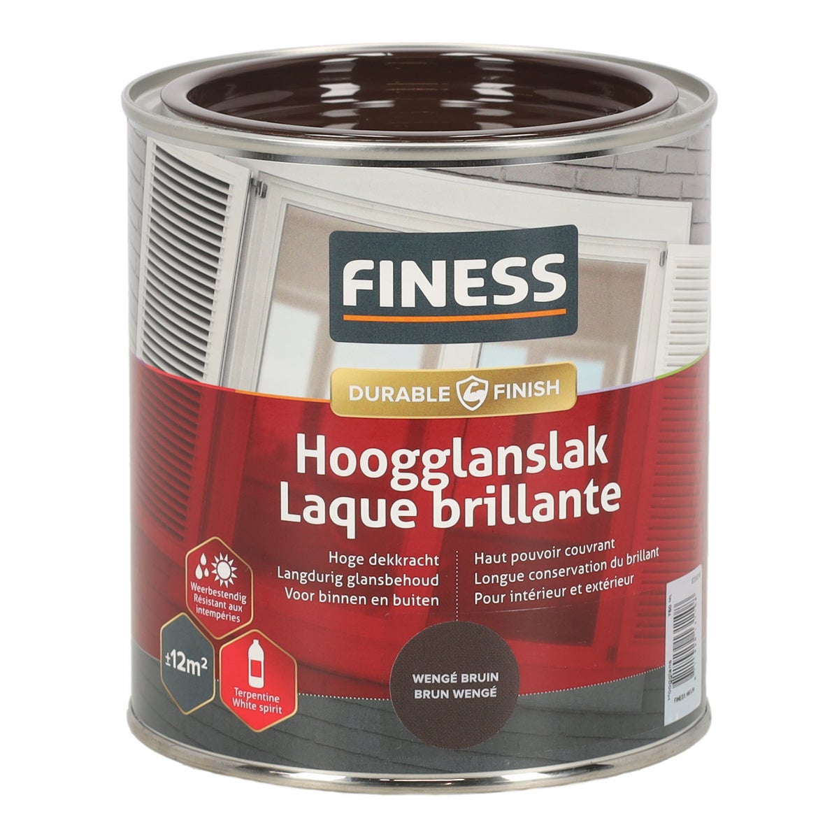 Hoogglans wengé bruin 1449 750 ml Finess Hoogglans wengé bruin 1449 750 ml Finess