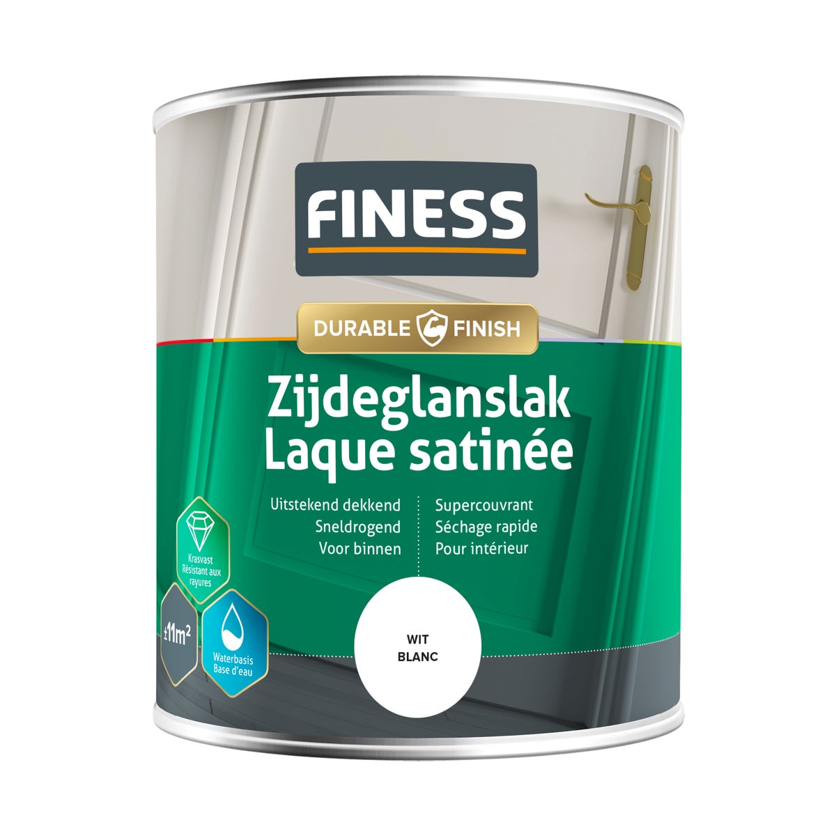 Zijdeglans wit 1410 750ml Finess Zijdeglans wit 1410 750ml Finess