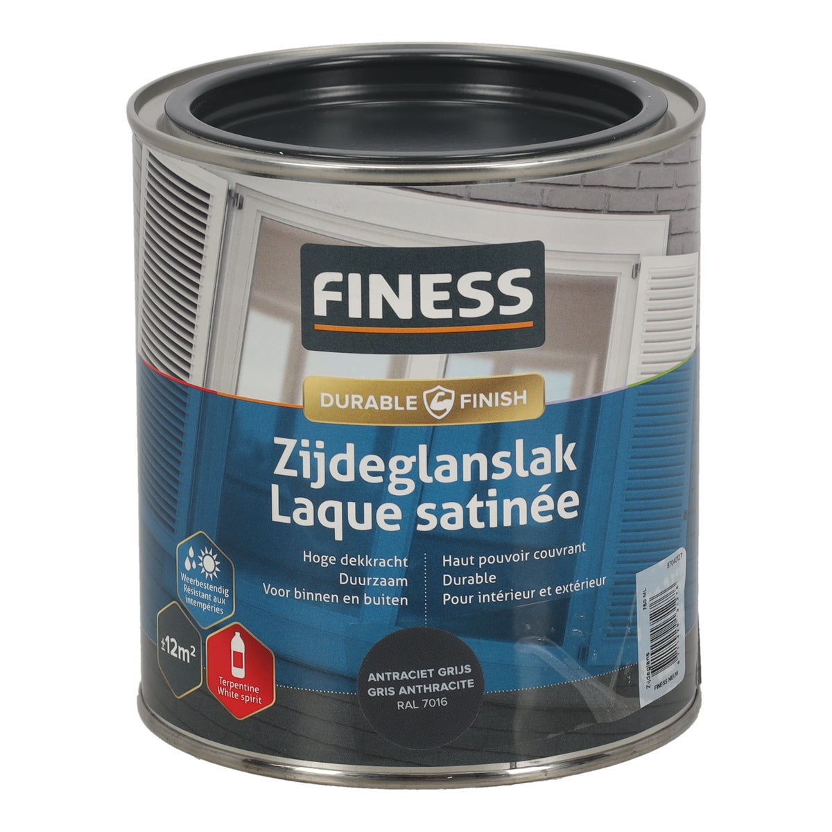 Zijdeglans antraciet 14203 750ml Finess Zijdeglans antraciet 14203 750ml Finess