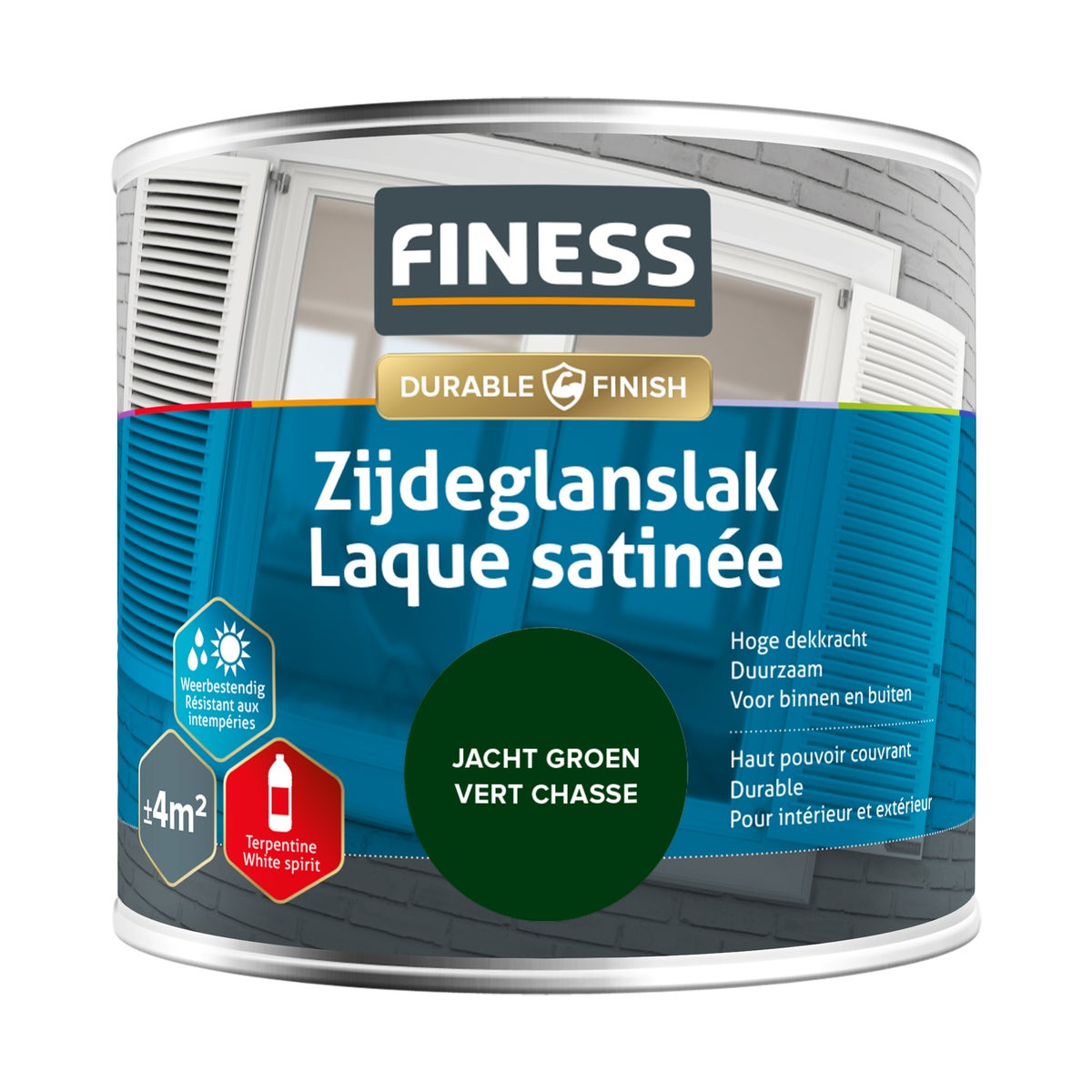 Zijdeglans jacht groen 1438 250 ml Finess Zijdeglans jacht groen 1438 250 ml Finess