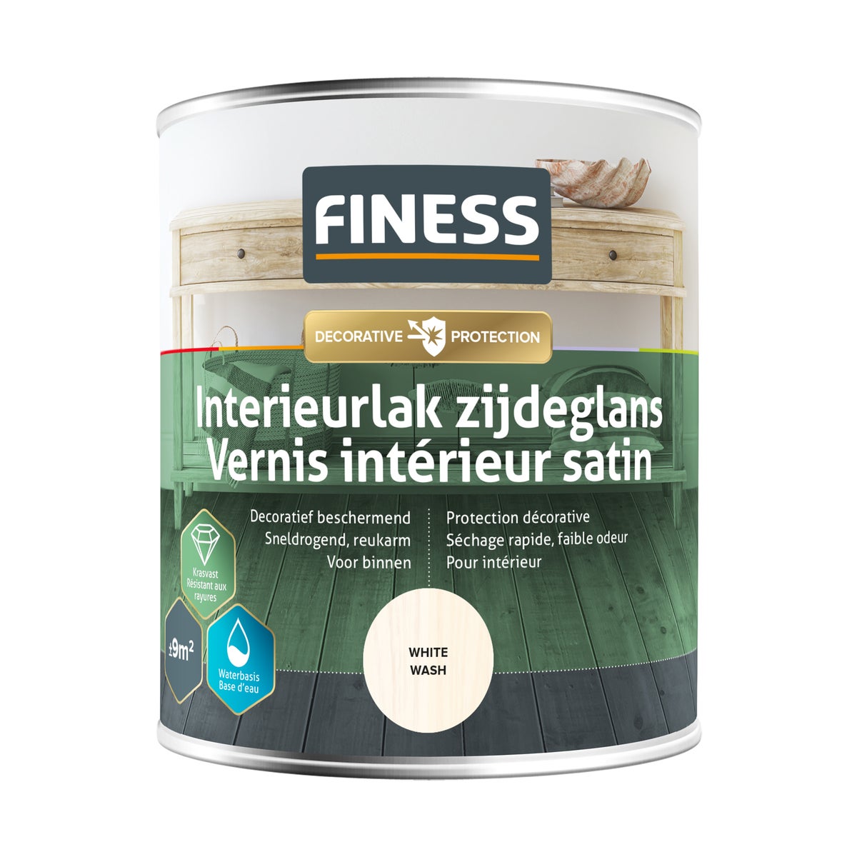 Interieurlak whitewash 4696 750 ml Finess Interieurlak whitewash 4696 750 ml Finess