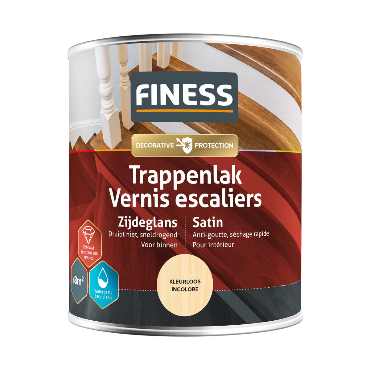 Trappenlak kleurloos 750 ml Finess Trappenlak kleurloos 750 ml Finess