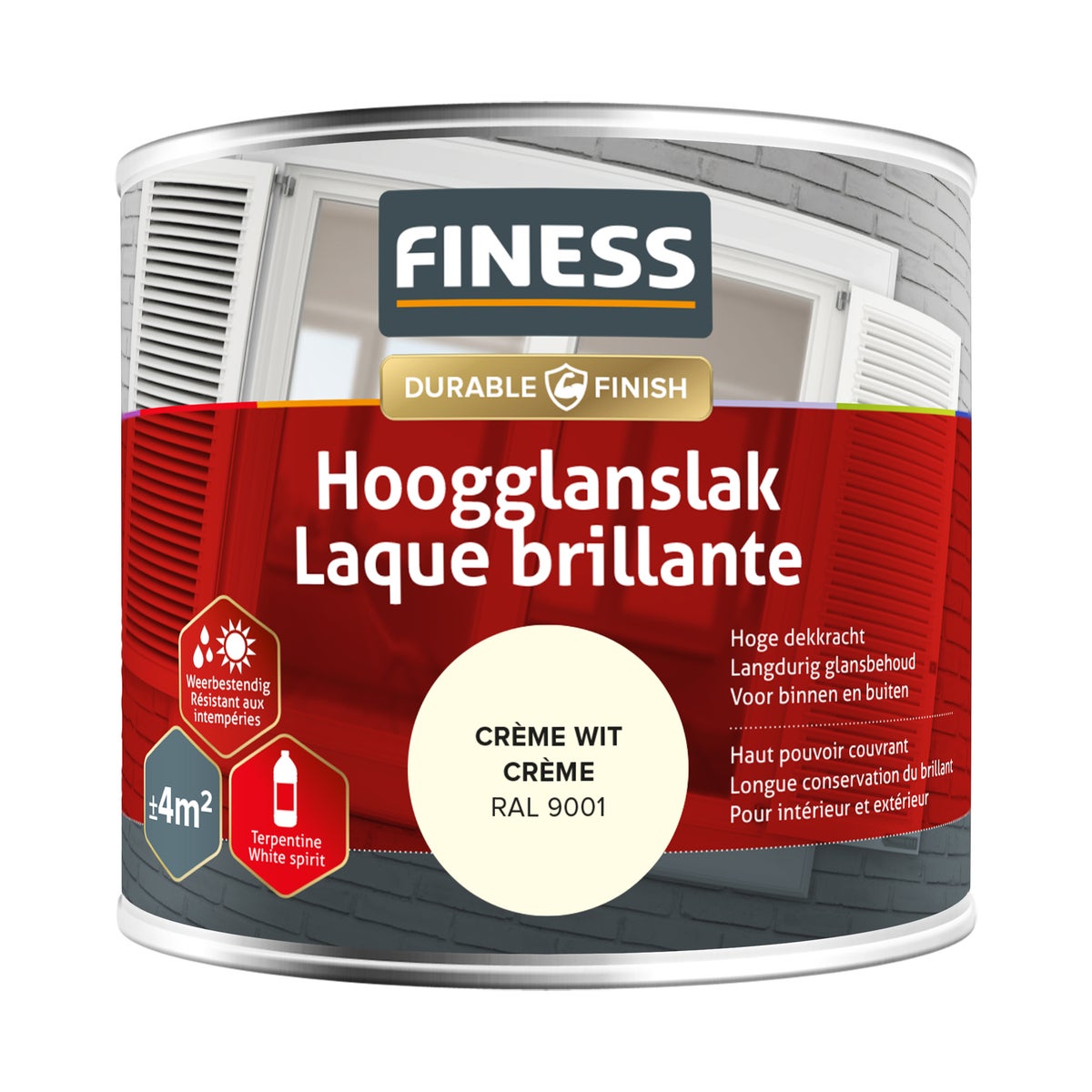 Hoogglans crème wit 14204 250ml Finess Hoogglans crème wit 14204 250ml Finess
