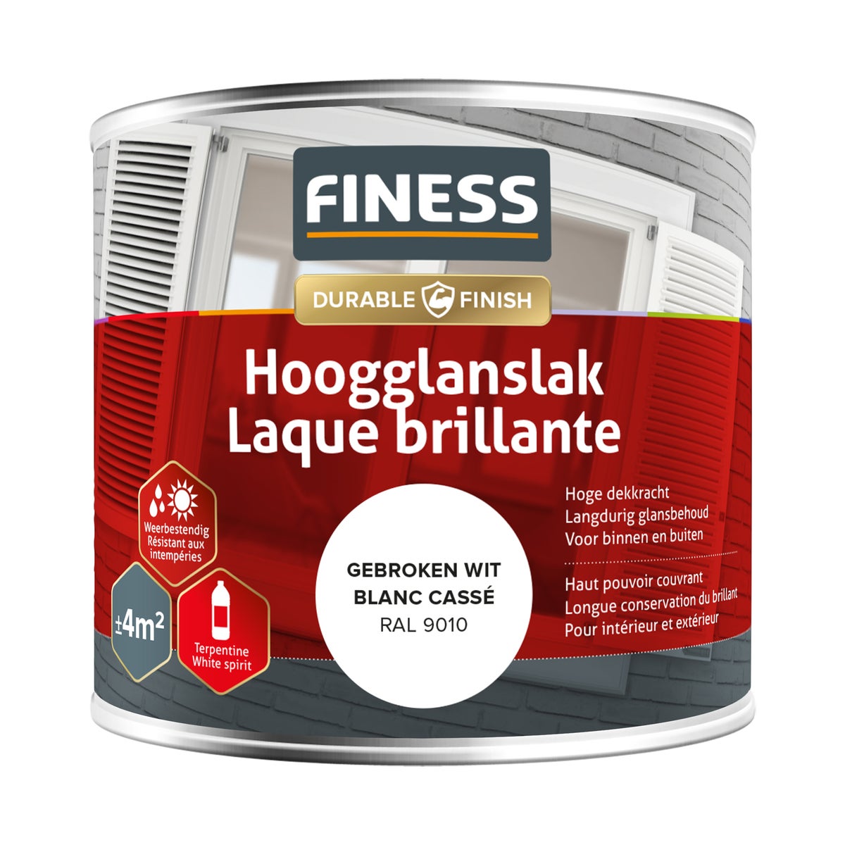 Hoogglans gebroken wit 14205 250 ml Finess Hoogglans gebroken wit 14205 250 ml Finess