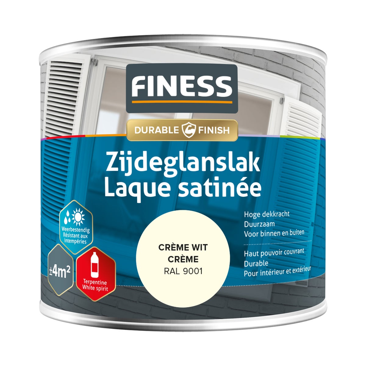 Zijdeglans crème wit 14204 250 ml Finess Zijdeglans crème wit 14204 250 ml Finess
