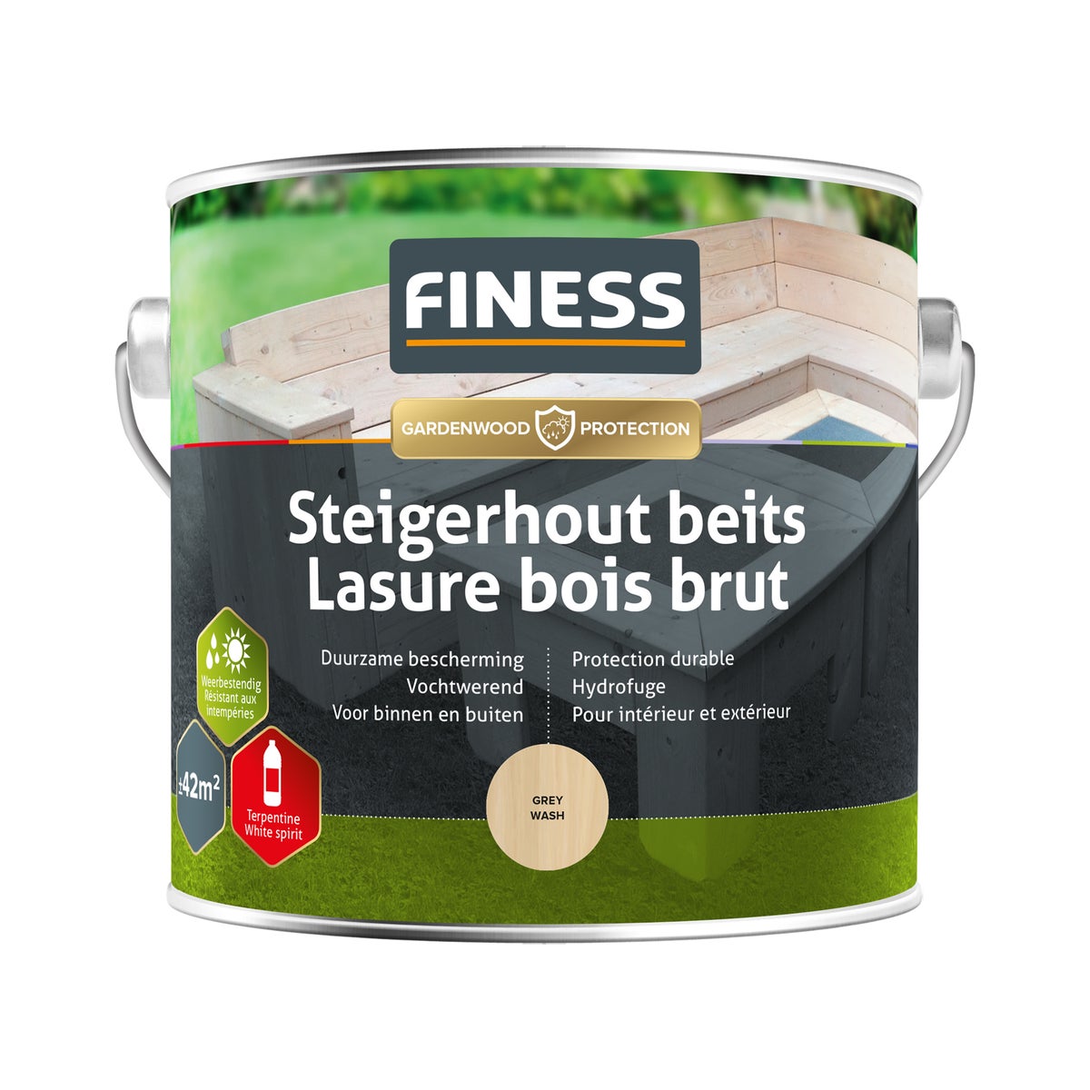 Steigerhoutbeits greywash 2.5L Finess Steigerhoutbeits greywash 2.5L Finess
