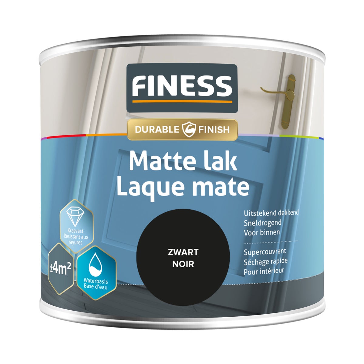 Lak waterb mat zwart 1428 250ml Lak waterb mat zwart 1428 250ml