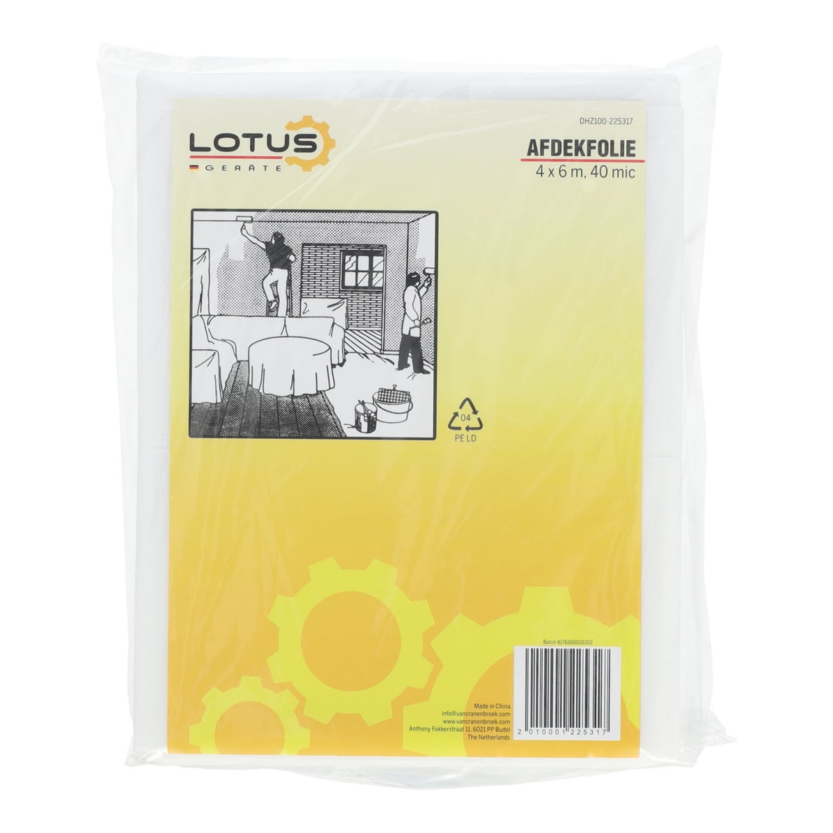 Afdekfolie 4 x 6 m 40mic dik Lotus Afdekfolie 4 x 6 m 40mic dik Lotus