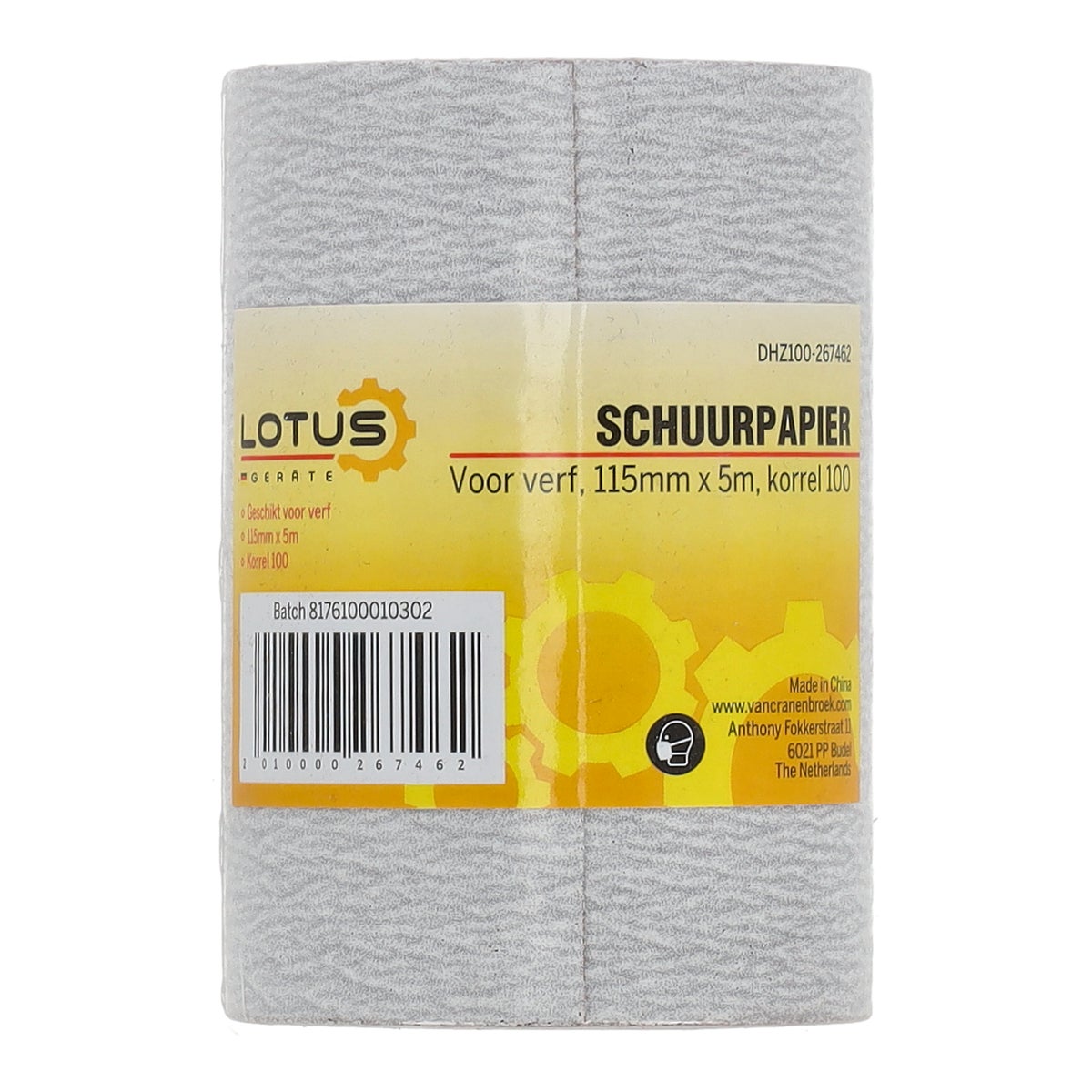 Schuurpapier rol verf 115 mm x 5m x K100 Schuurpapier rol verf 115 mm x 5m x K100