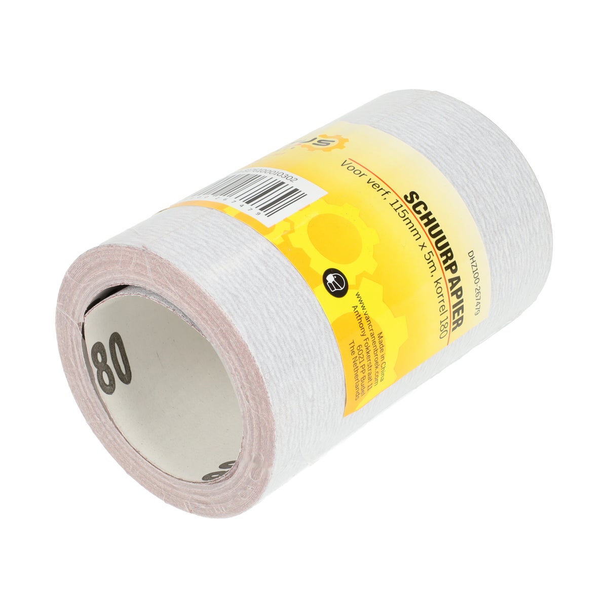 Schuurpapier rol verf 115 mm x 5 m K180 Schuurpapier rol verf 115 mm x 5 m K180