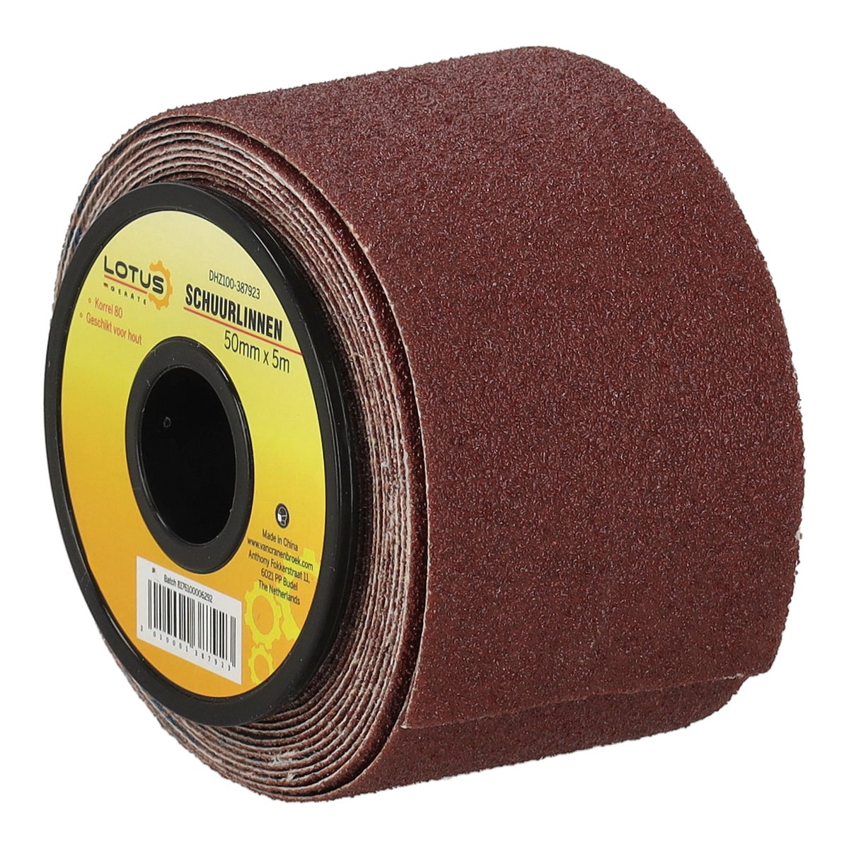 Schuurlinnen 50 mm x 5 m K80 Lotus Schuurlinnen 50 mm x 5 m K80 Lotus