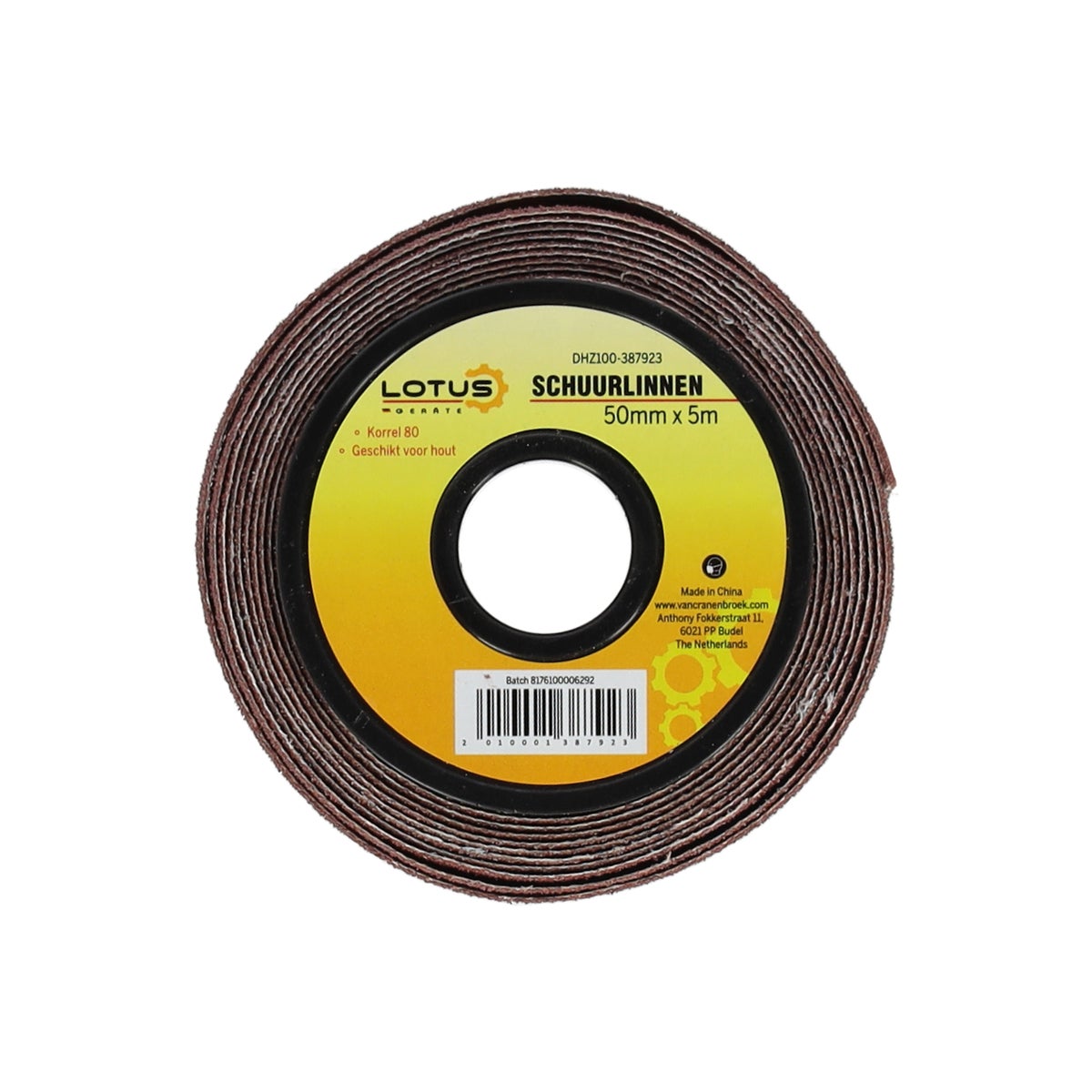 Schuurlinnen 50 mm x 5 m K80 Lotus Schuurlinnen 50 mm x 5 m K80 Lotus