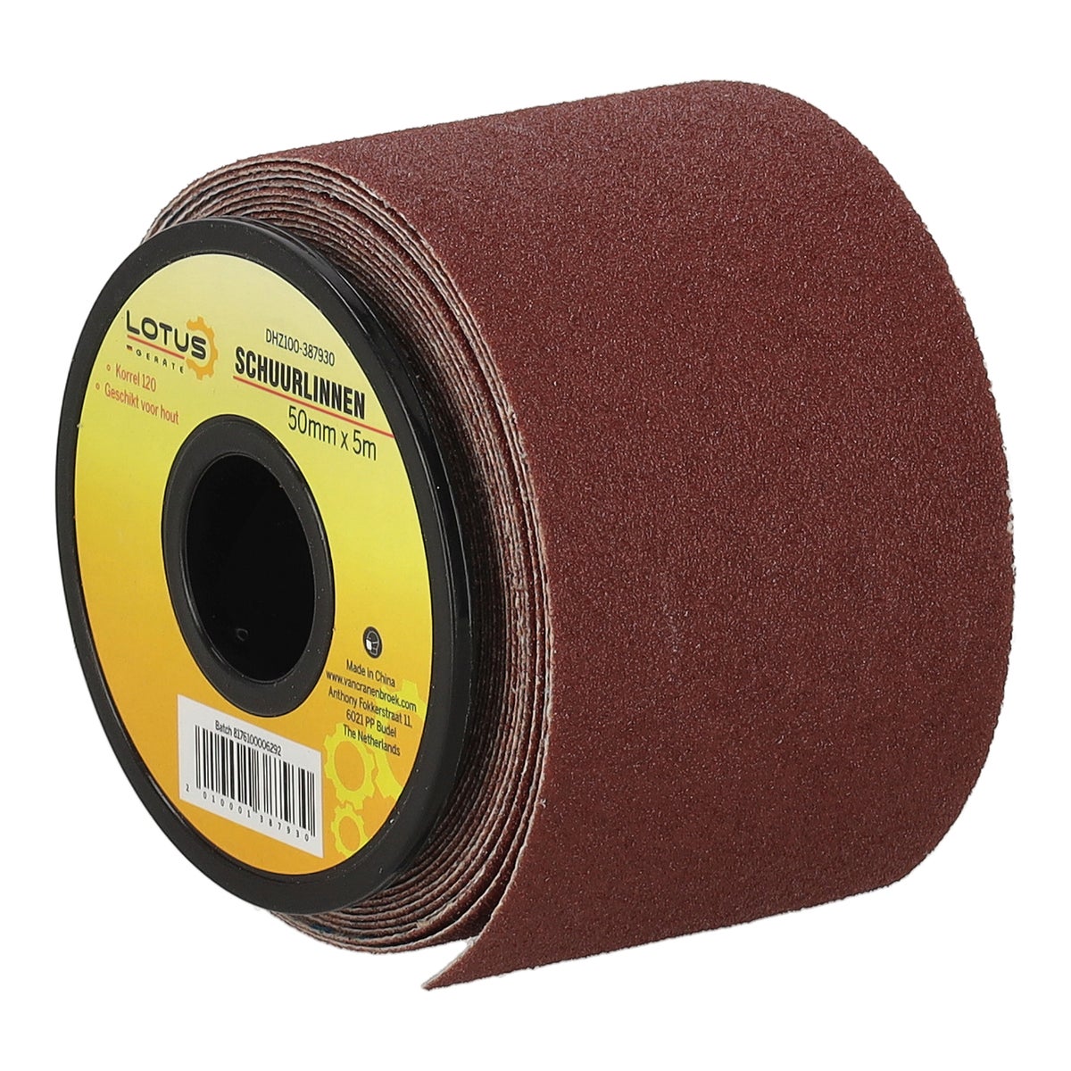 Schuurlinnen 50 mm x 5 m K120 Lotus Schuurlinnen 50 mm x 5 m K120 Lotus