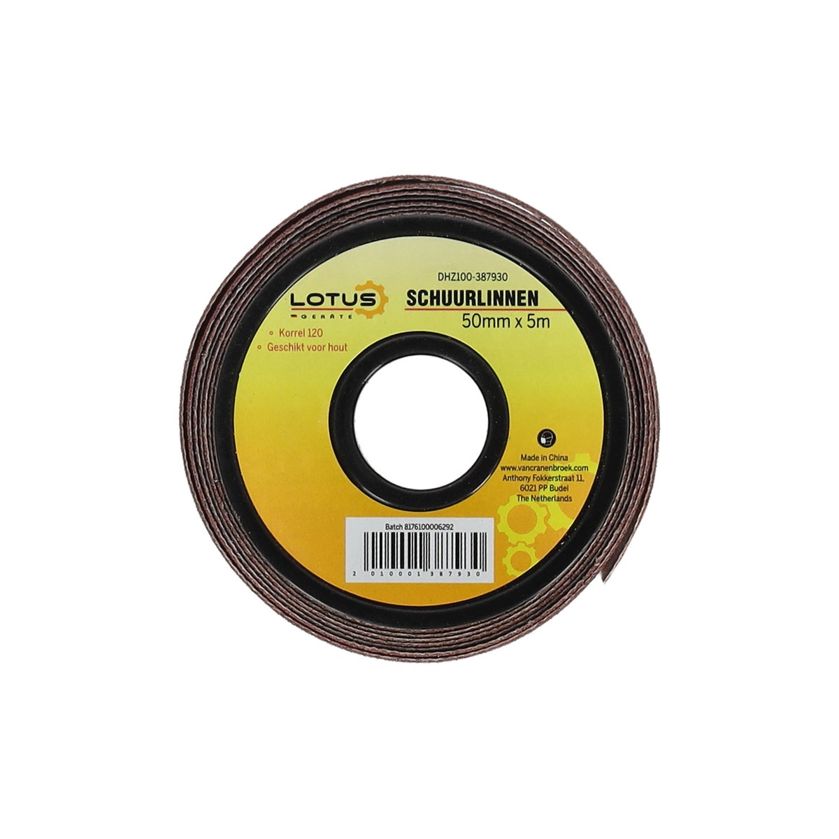 Schuurlinnen 50 mm x 5 m K120 Lotus Schuurlinnen 50 mm x 5 m K120 Lotus