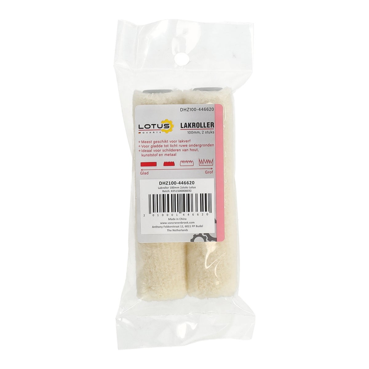 Verfroller extra fijn 100 mm 2st glad Lotus Verfroller extra fijn 100 mm 2st glad Lotus