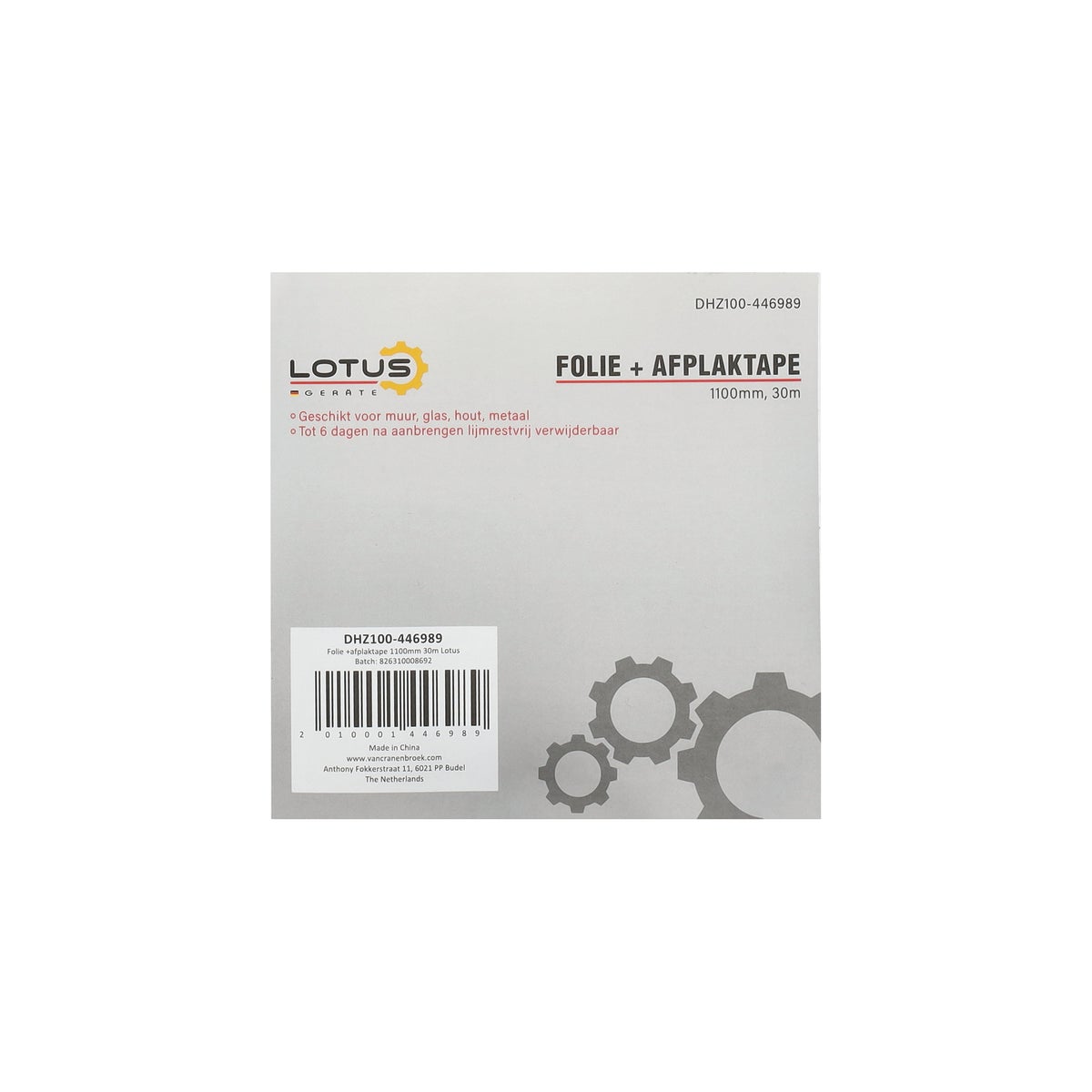 Folie met afplaktape 1100 mm 30 m Lotus Folie met afplaktape 1100 mm 30 m Lotus