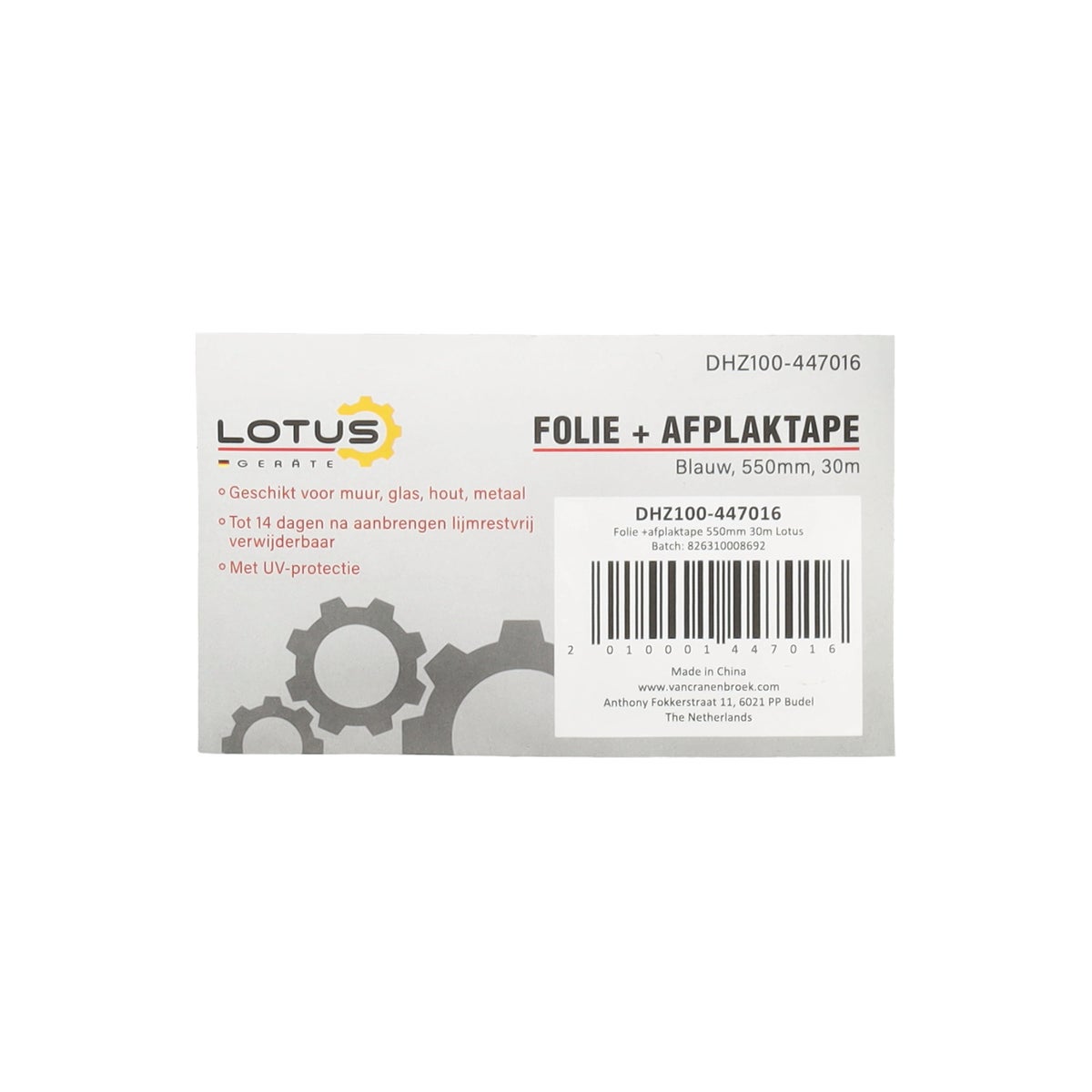 Folie met afplaktape pro blauw 550 mm 30 m Lotus Folie met afplaktape pro blauw 550 mm 30 m Lotus