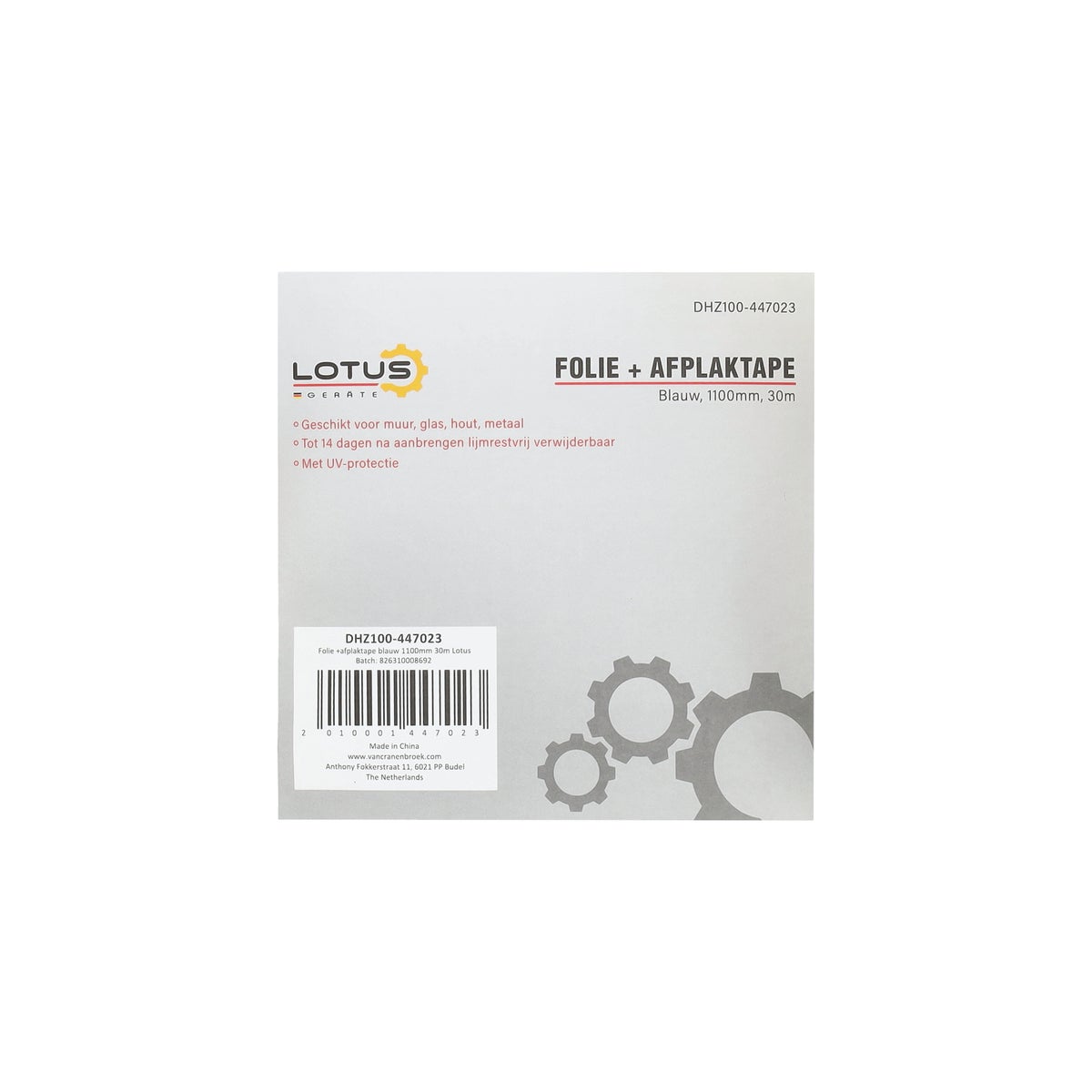 Folie met afplaktape pro blauw 1100 mm 30 m Lotus Folie met afplaktape pro blauw 1100 mm 30 m Lotus