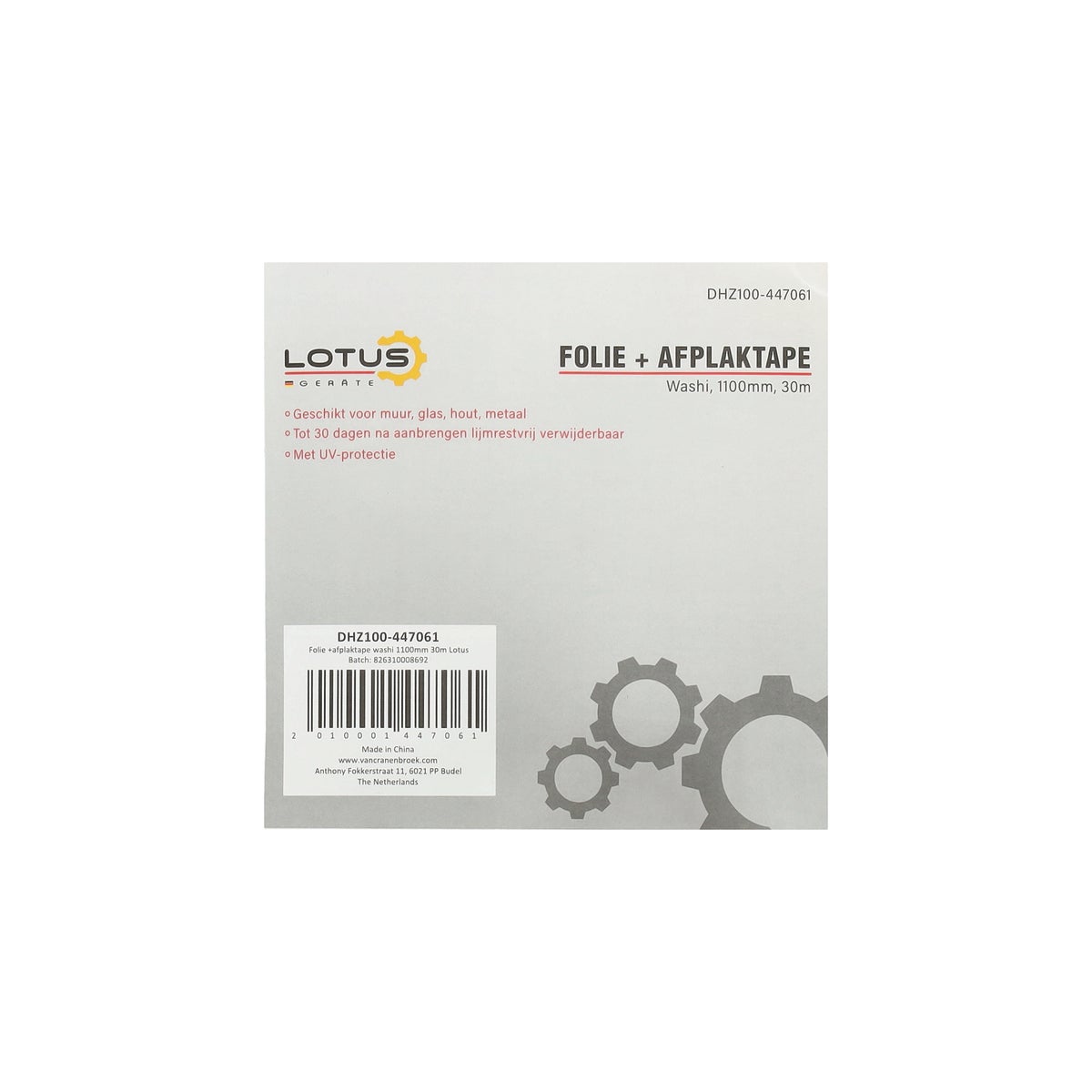 Folie met afplaktape pro Washi 1100 mm 30 m Lotus Folie met afplaktape pro Washi 1100 mm 30 m Lotus