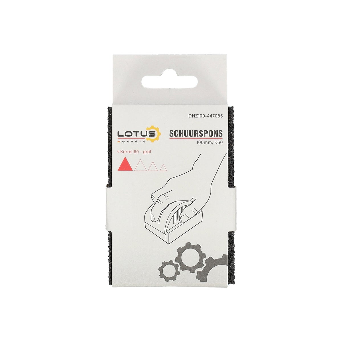 Schuurspons 100 mm K60 grof Lotus Schuurspons 100 mm K60 grof Lotus