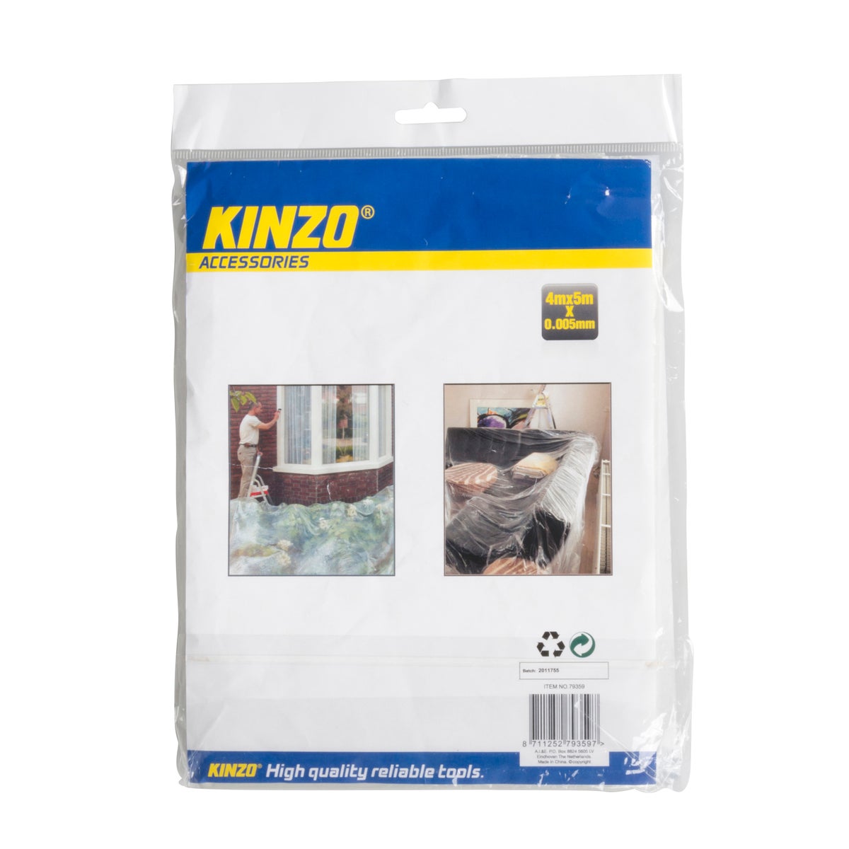 Afdekfolie 4 x 5m Kinzo Afdekfolie 4 x 5m Kinzo