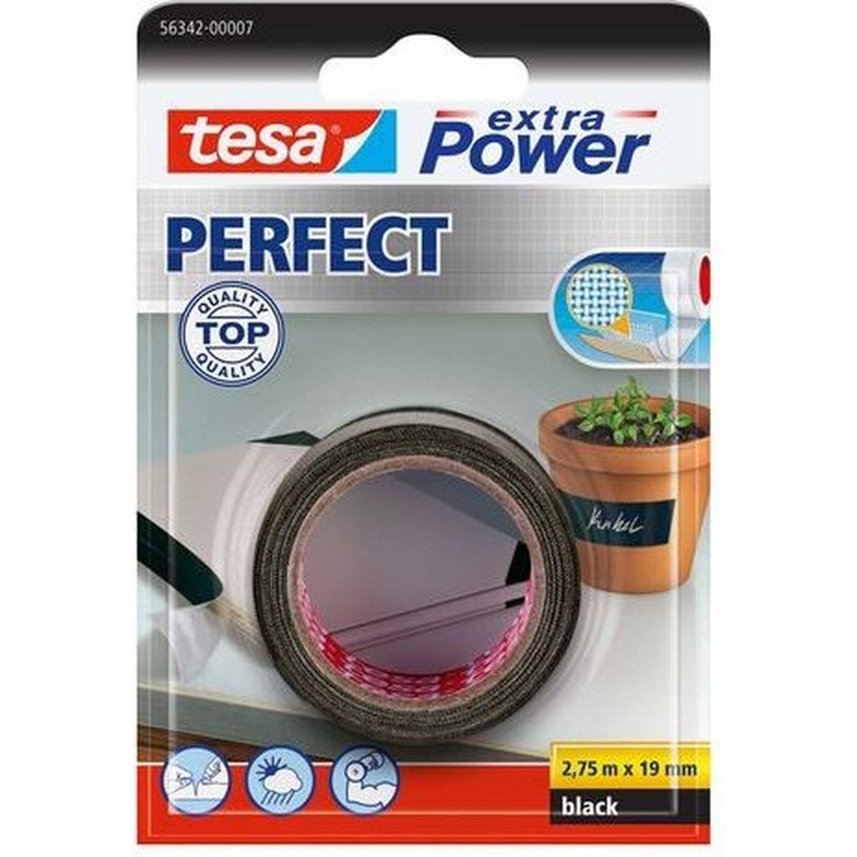Tape Power Perfect 19mmx2.75M zwart Tape Power Perfect 19mmx2.75M zwart