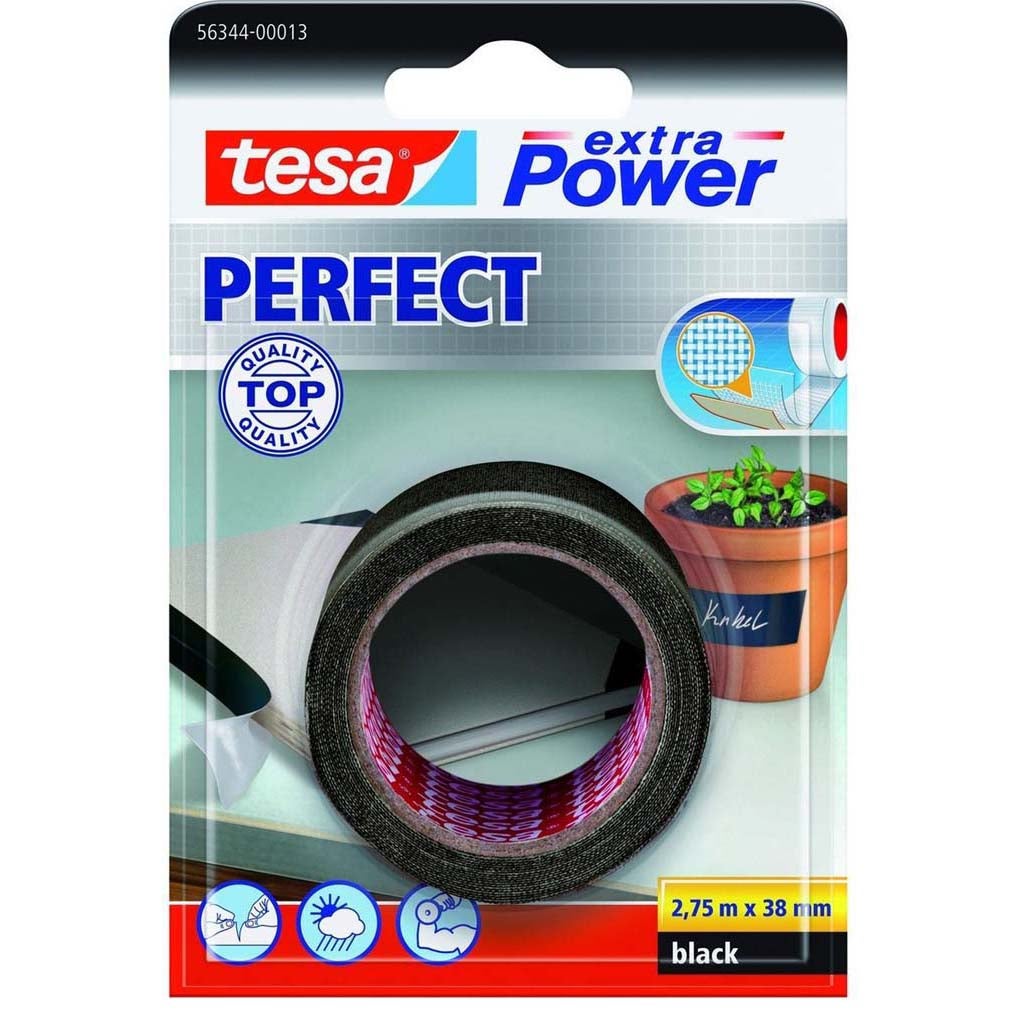 Tape Power Perfect 38 mm x 2.75 m zwart Tape Power Perfect 38 mm x 2.75 m zwart
