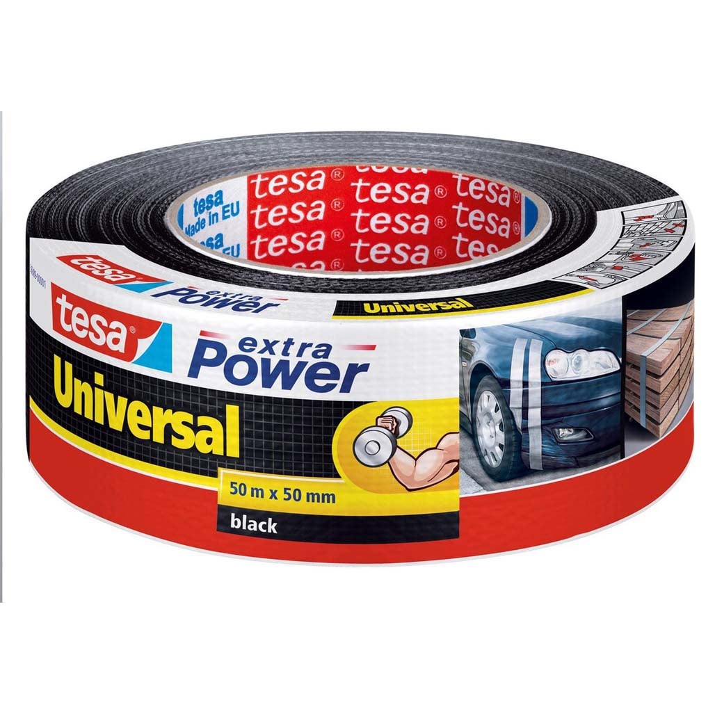 Tape Power uni 50 mm x 50 m zwart Tape Power uni 50 mm x 50 m zwart