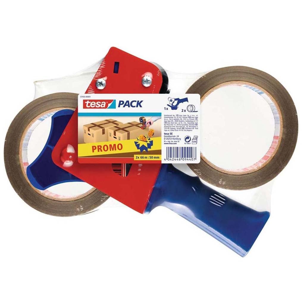 Verpakkingstape 50 mm x 66 m met roller Verpakkingstape 50 mm x 66 m met roller