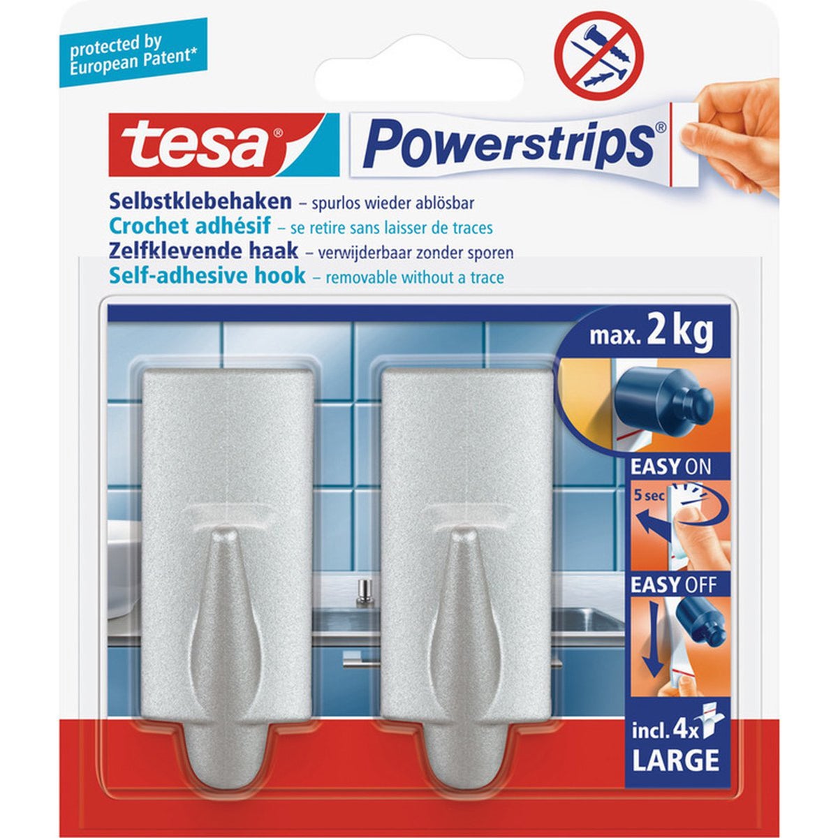 Powerstrips haak L trend chroom Powerstrips haak L trend chroom