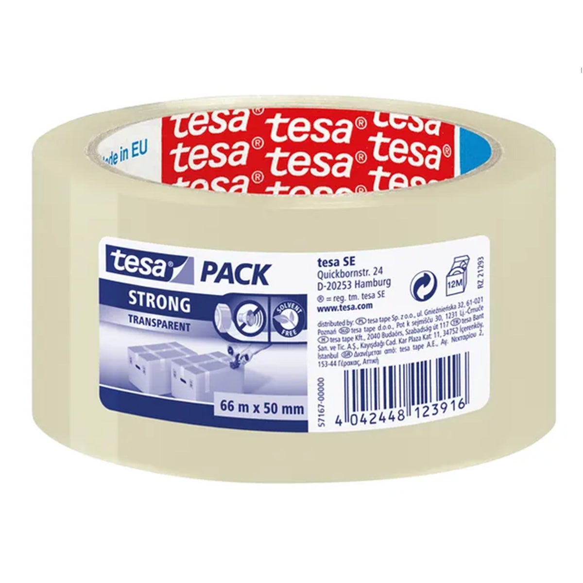 Verpakkingstape trans 50mmx66M Verpakkingstape trans 50mmx66M
