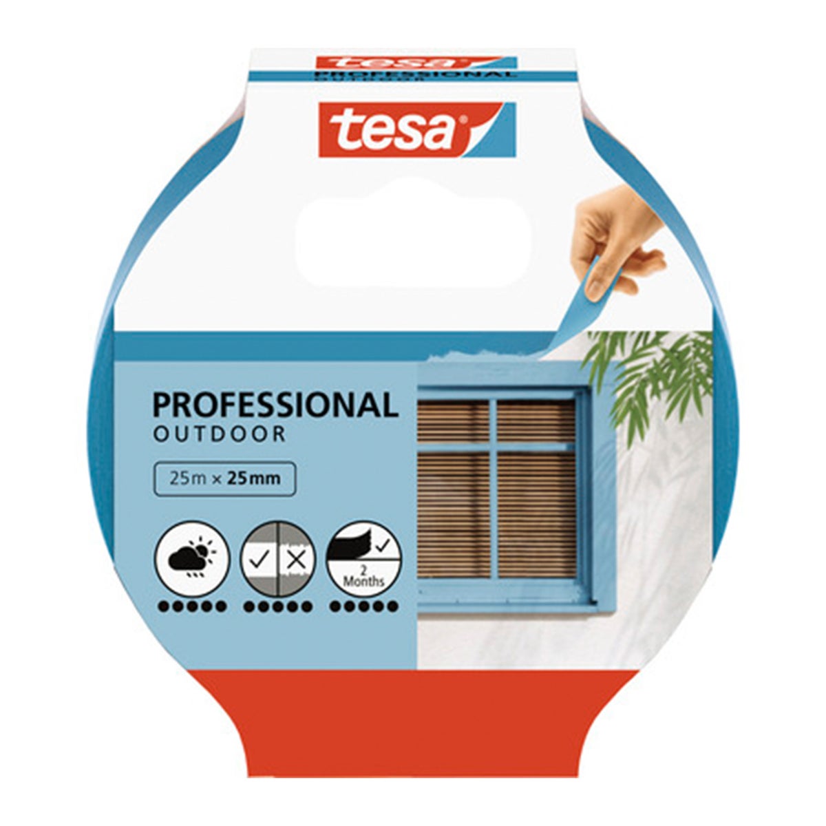 Afplakband outdoor 25mmx25M Afplakband outdoor 25mmx25M