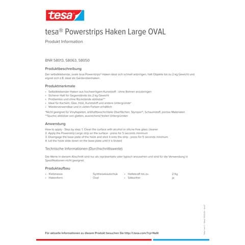 Powerstrips 58013 ovaal Tesa Powerstrips 58013 ovaal Tesa