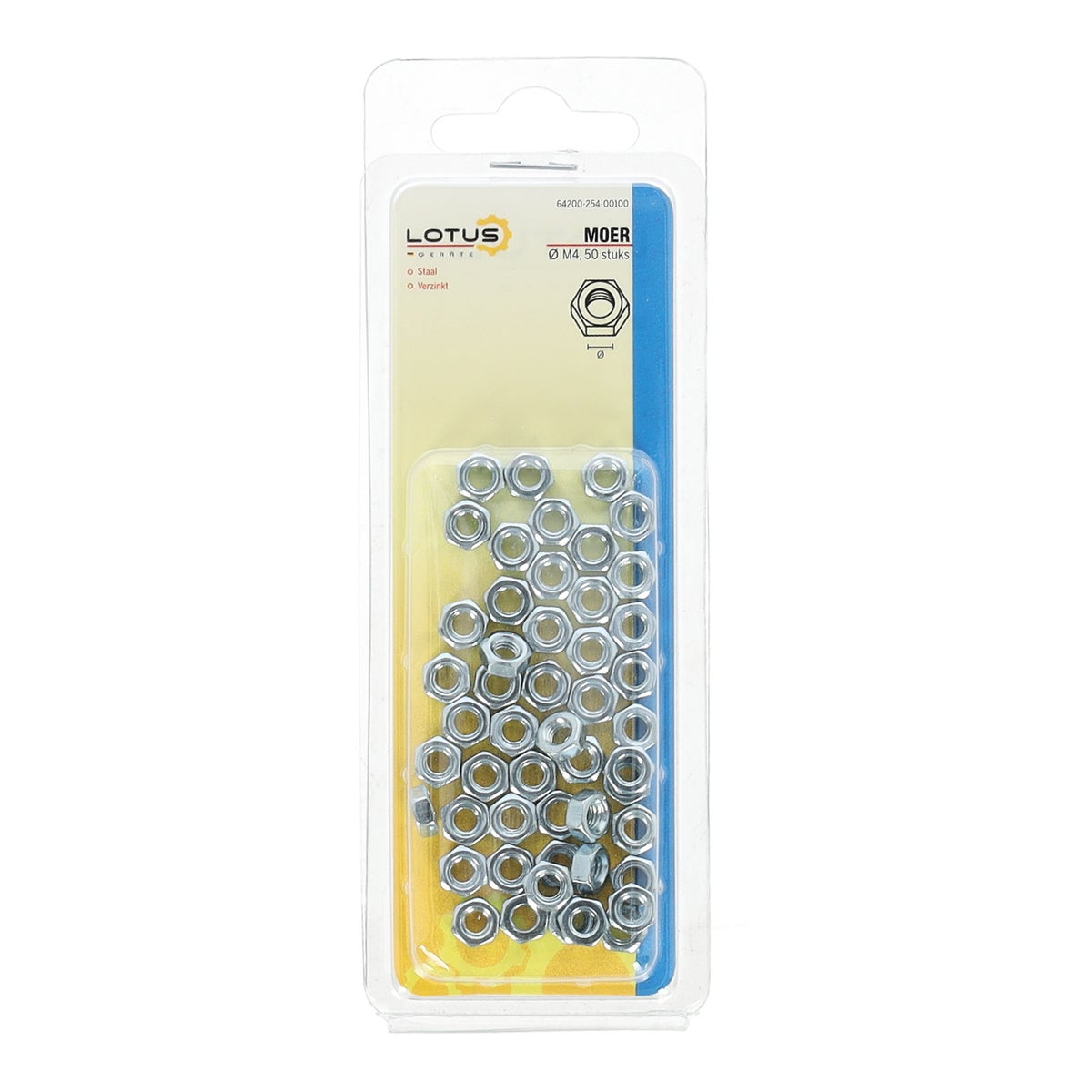 Moer M4 verzinkt 50 stuks Lotus Moer M4 verzinkt 50 stuks Lotus