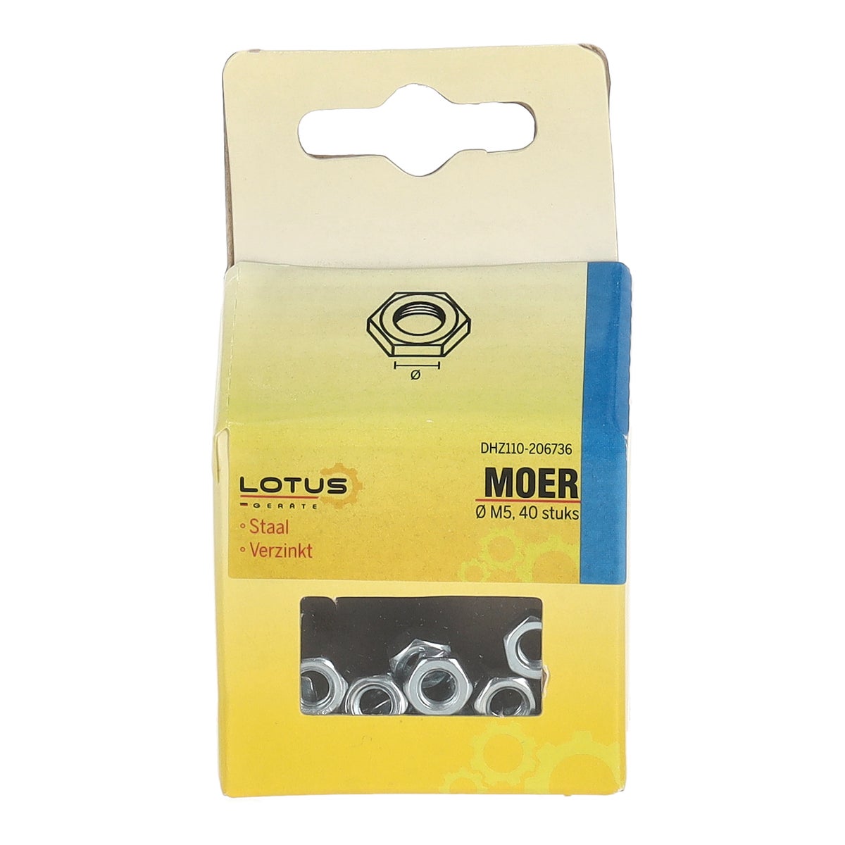 Moer M5 verzinkt 40 stuks Lotus Moer M5 verzinkt 40 stuks Lotus