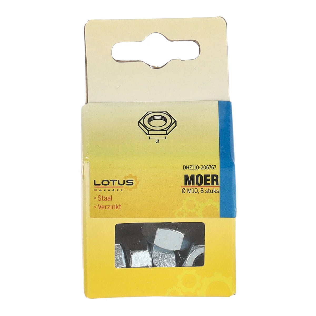Moer M10 verzinkt 8 stuks Lotus Moer M10 verzinkt 8 stuks Lotus