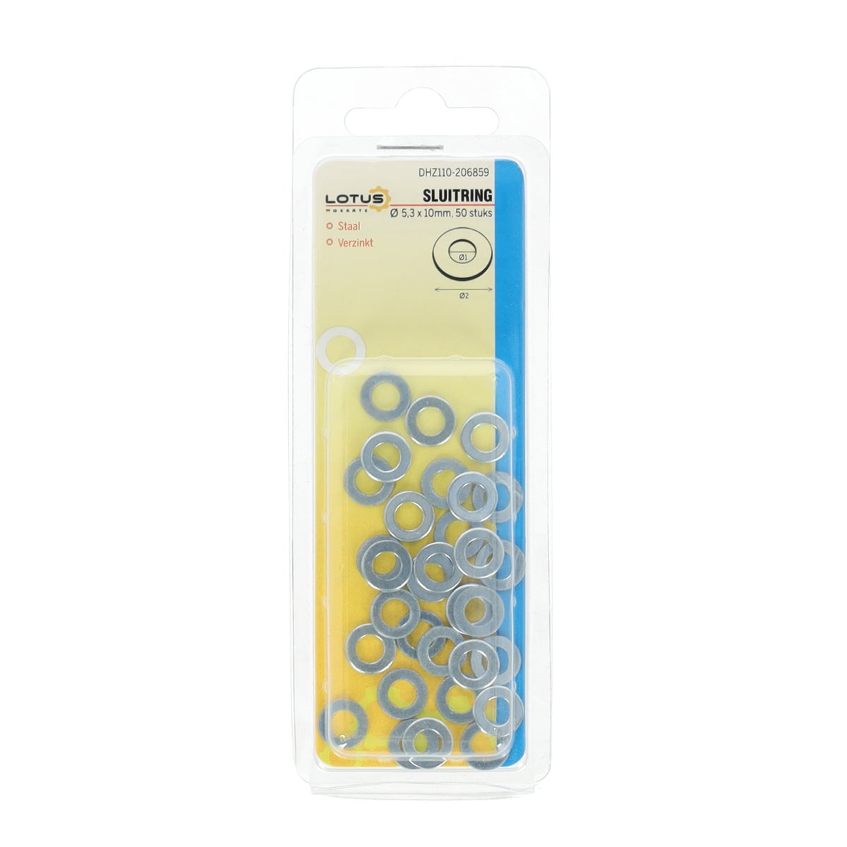 Sluitring verzinkt Ø5,3 x 10 mm 50 stuks Lotus Sluitring verzinkt Ø5,3 x 10 mm 50 stuks Lotus