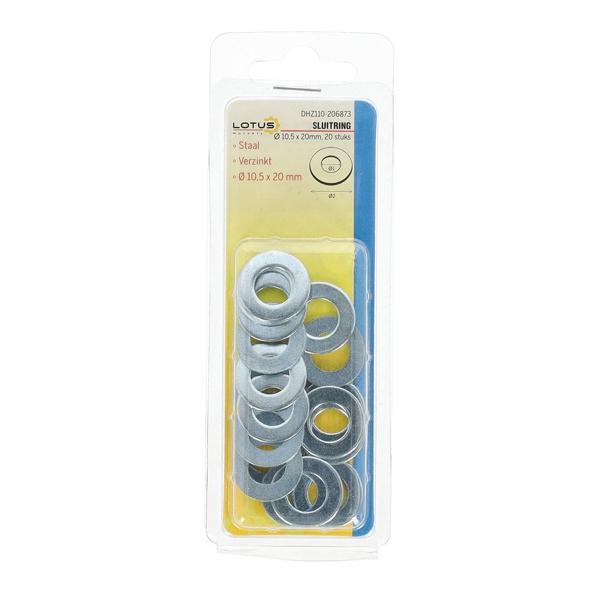 Sluitring verzinkt Ø10,5 x 20 mm 20 stuks Lotus Sluitring verzinkt Ø10,5 x 20 mm 20 stuks Lotus