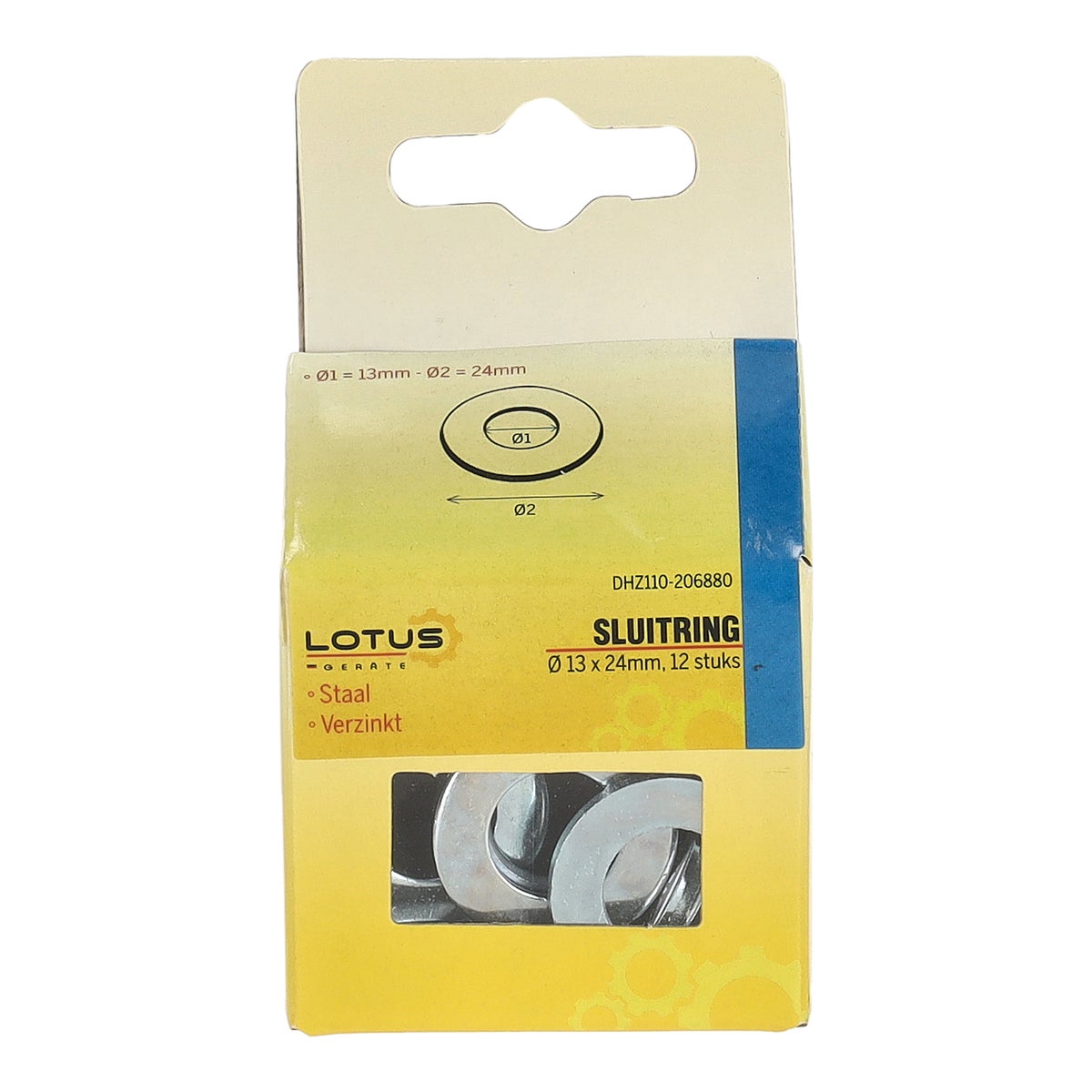 Sluitring verzinkt Ø13 x 24 mm 12 stuks Lotus Sluitring verzinkt Ø13 x 24 mm 12 stuks Lotus
