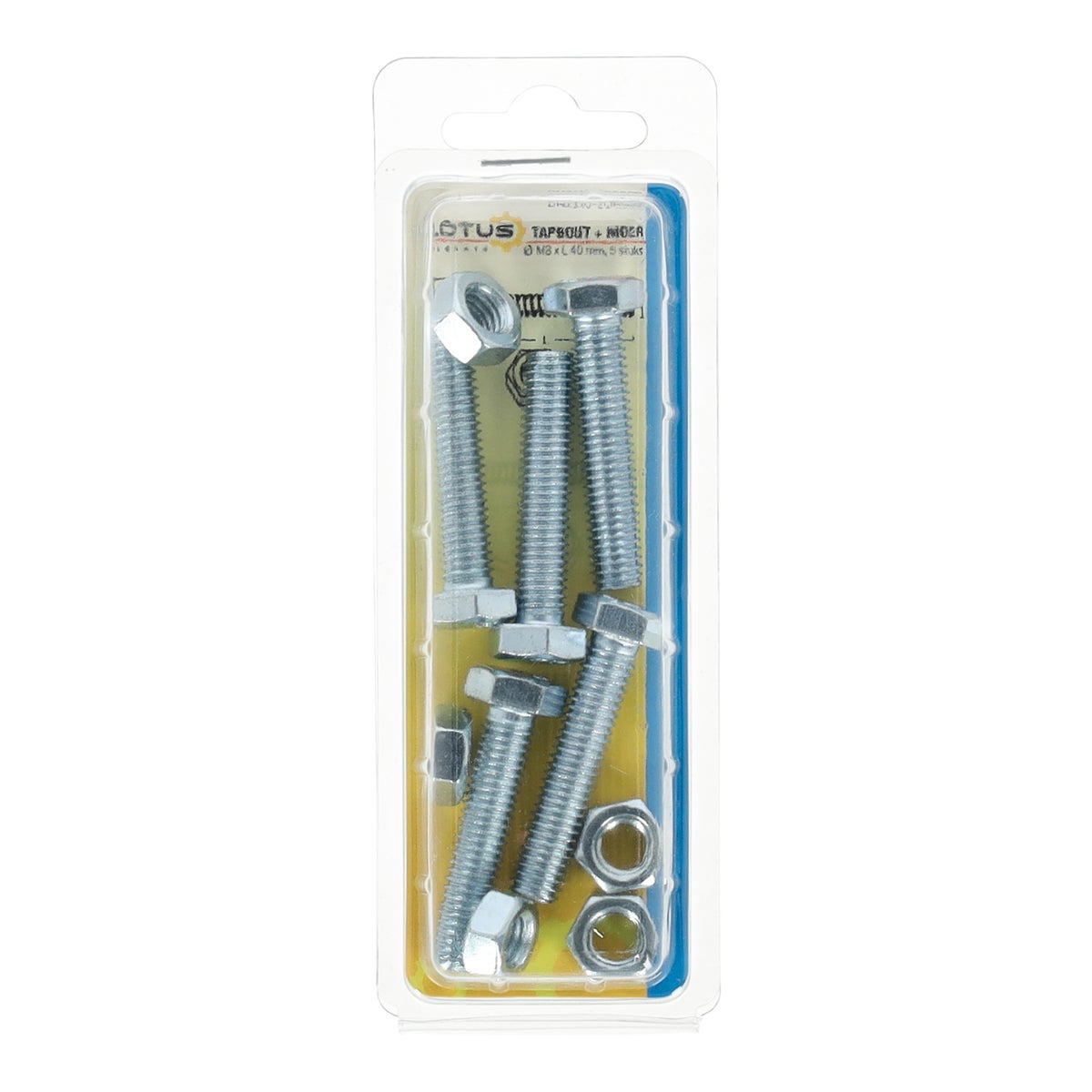 Tapbout met moer M8 x 40 mm 5 stuks Lotus Tapbout met moer M8 x 40 mm 5 stuks Lotus