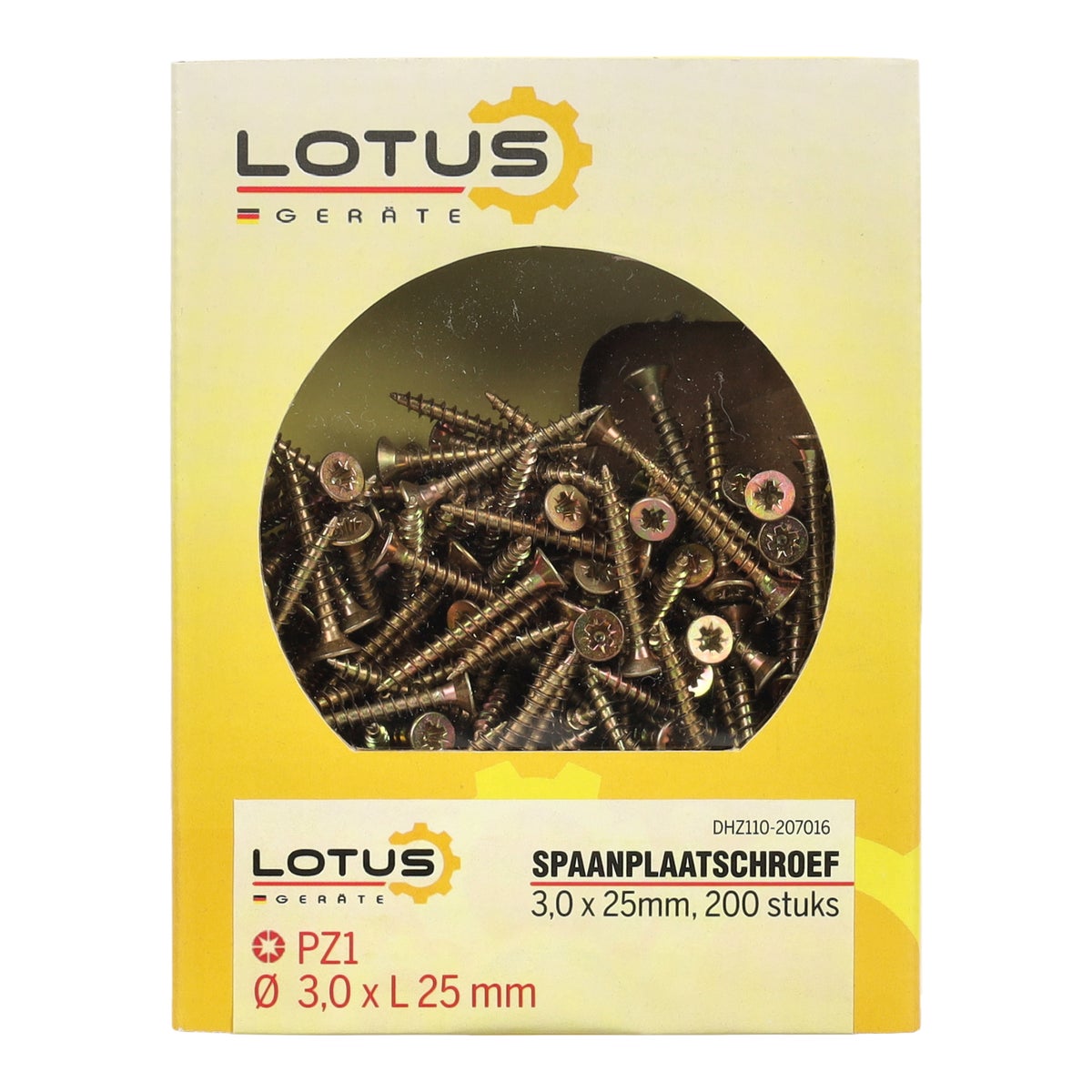 Spaanplaatschroef 3,0 x 25 mm 200 stuks Lotus Spaanplaatschroef 3,0 x 25 mm 200 stuks Lotus
