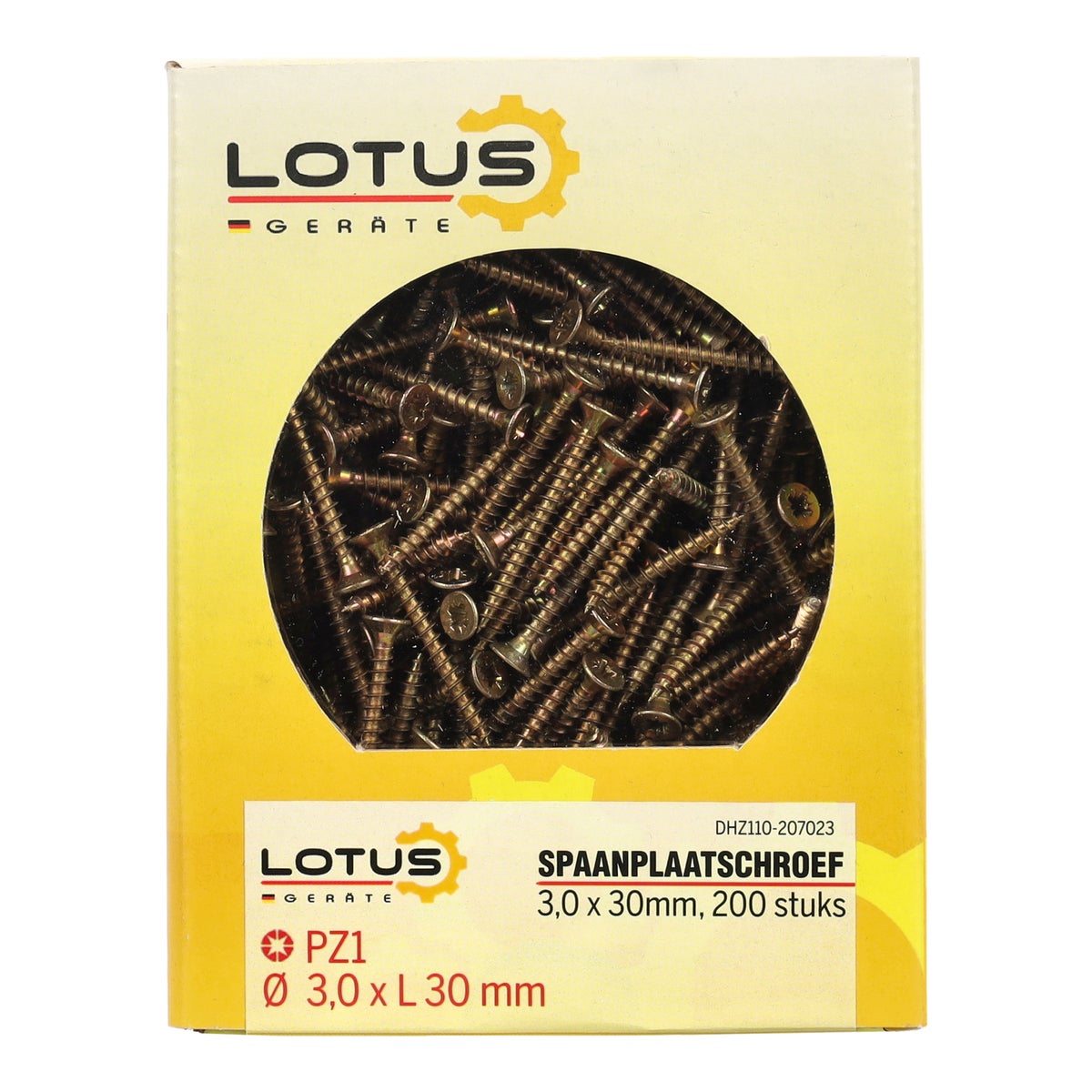 Spaanplaatschroef 3,0 x 30 mm 200 stuks Lotus Spaanplaatschroef 3,0 x 30 mm 200 stuks Lotus