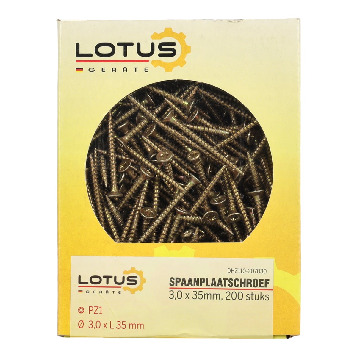 Spaanplaatschroef 3,0 x 35 mm 200 stuks Lotus Spaanplaatschroef 3,0 x 35 mm 200 stuks Lotus
