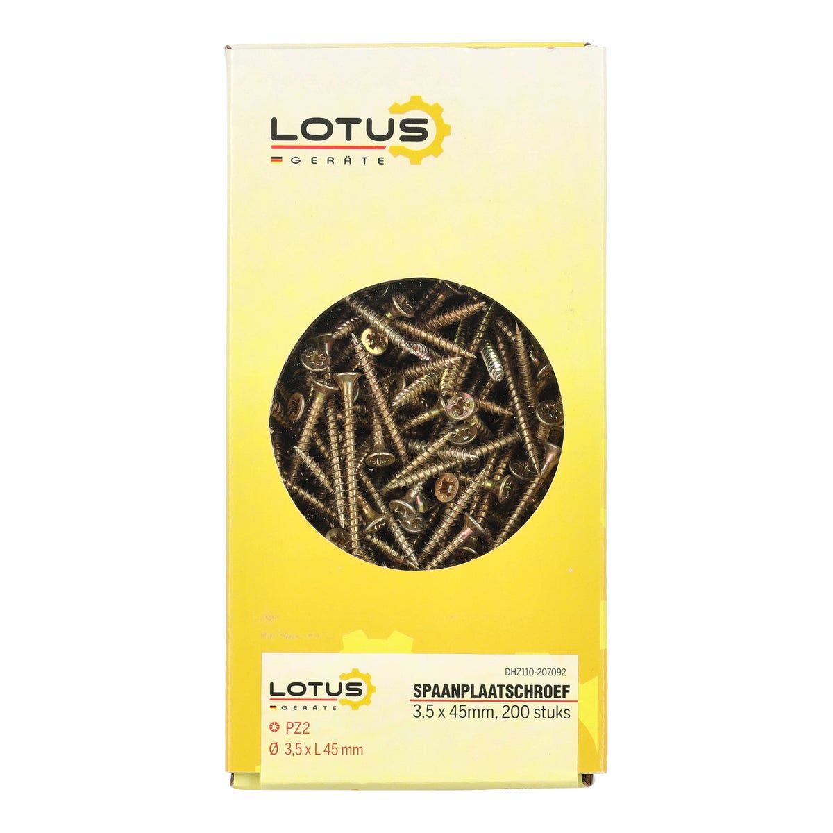 Spaanplaatschroef 3,5 x 45 mm 200 stuks Lotus Spaanplaatschroef 3,5 x 45 mm 200 stuks Lotus