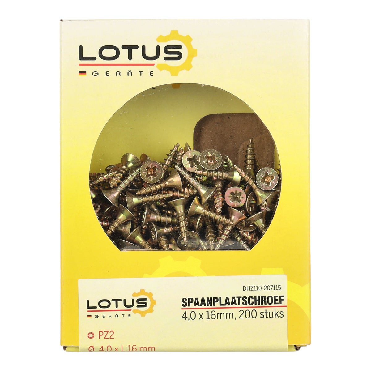 Spaanplaatschroef 4,0 x 16 mm 200 stuks Lotus Spaanplaatschroef 4,0 x 16 mm 200 stuks Lotus