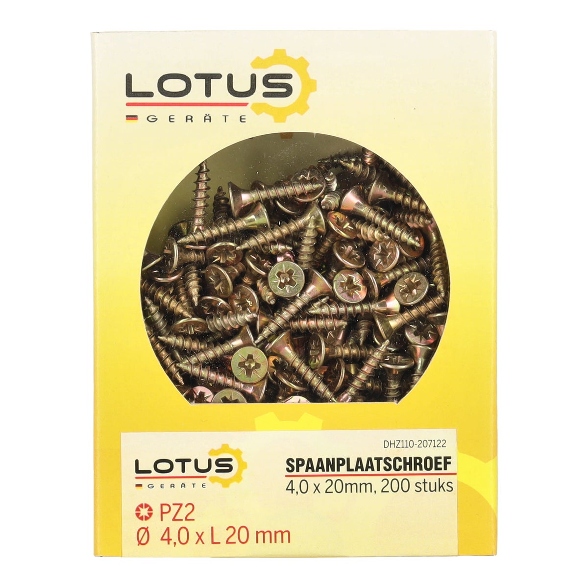 Spaanplaatschroef 4,0 x 20 mm 200 stuks Lotus Spaanplaatschroef 4,0 x 20 mm 200 stuks Lotus