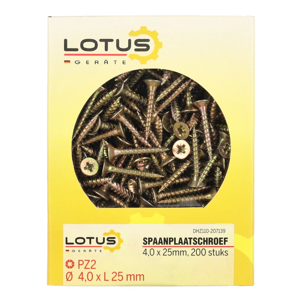 Spaanplaatschroef 4,0 x 25 mm 200 stuks Lotus Spaanplaatschroef 4,0 x 25 mm 200 stuks Lotus