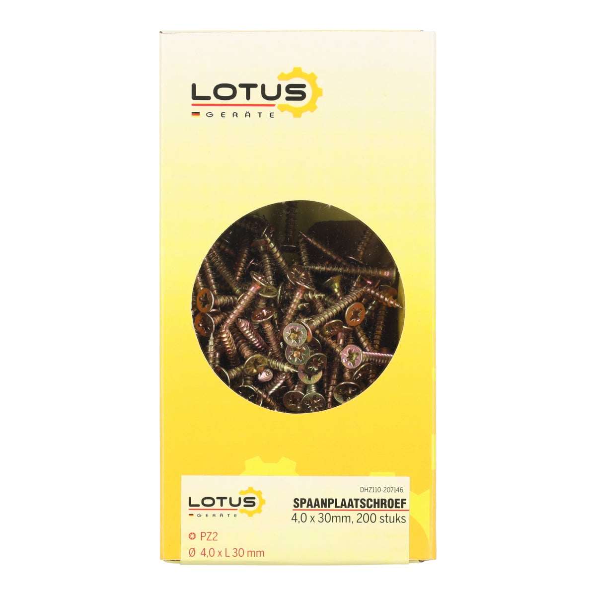 Spaanplaatschroef 4,0 x 30 mm 200 stuks Lotus Spaanplaatschroef 4,0 x 30 mm 200 stuks Lotus