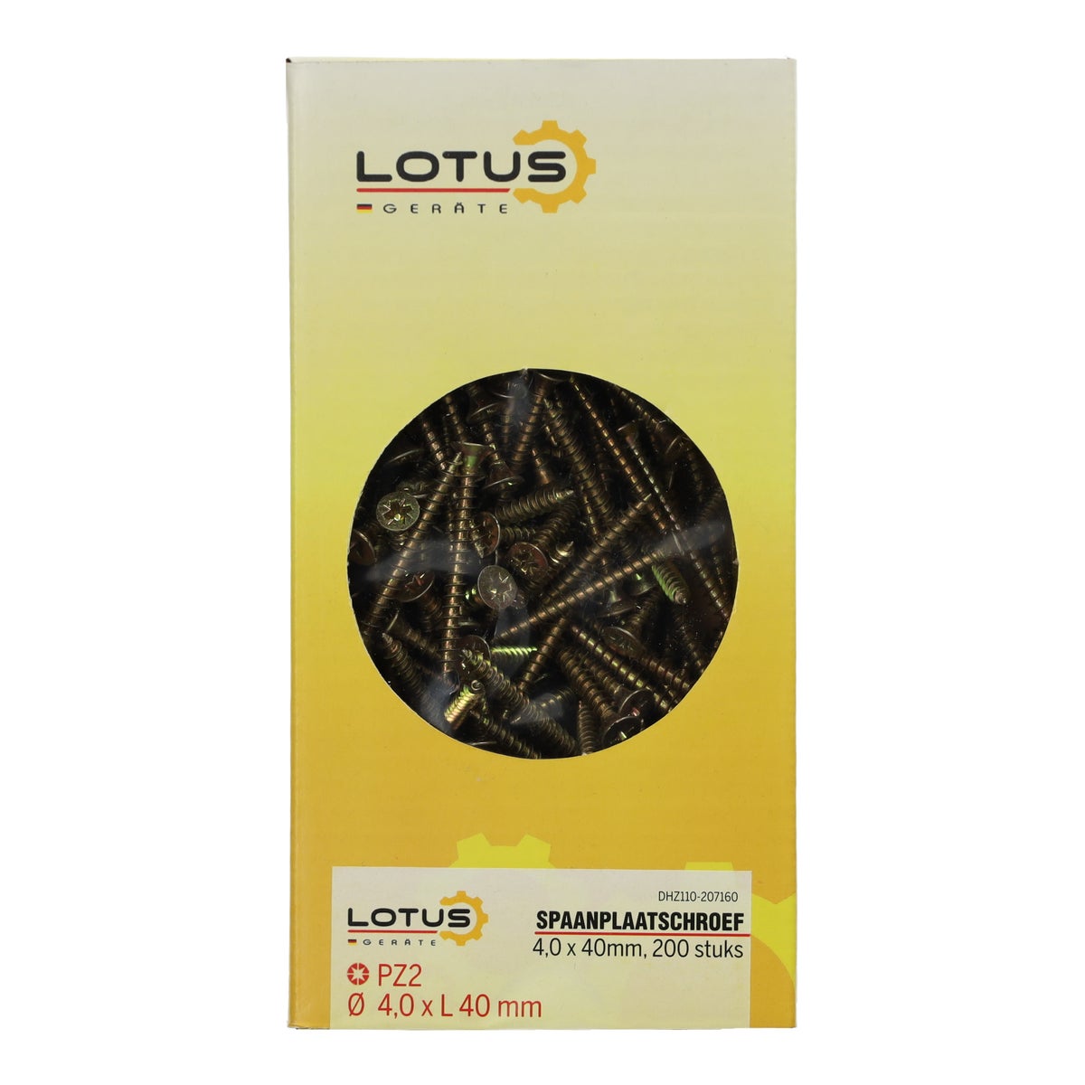 Spaanplaatschroef 4,0 x 40 mm 200 stuks Lotus Spaanplaatschroef 4,0 x 40 mm 200 stuks Lotus